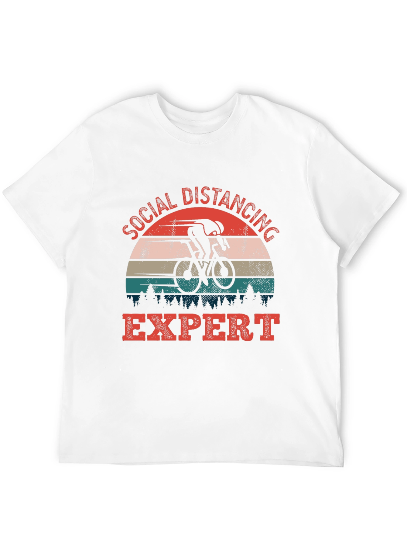 Black Social Distancing Expert Cyclist Graphic Tee view 12