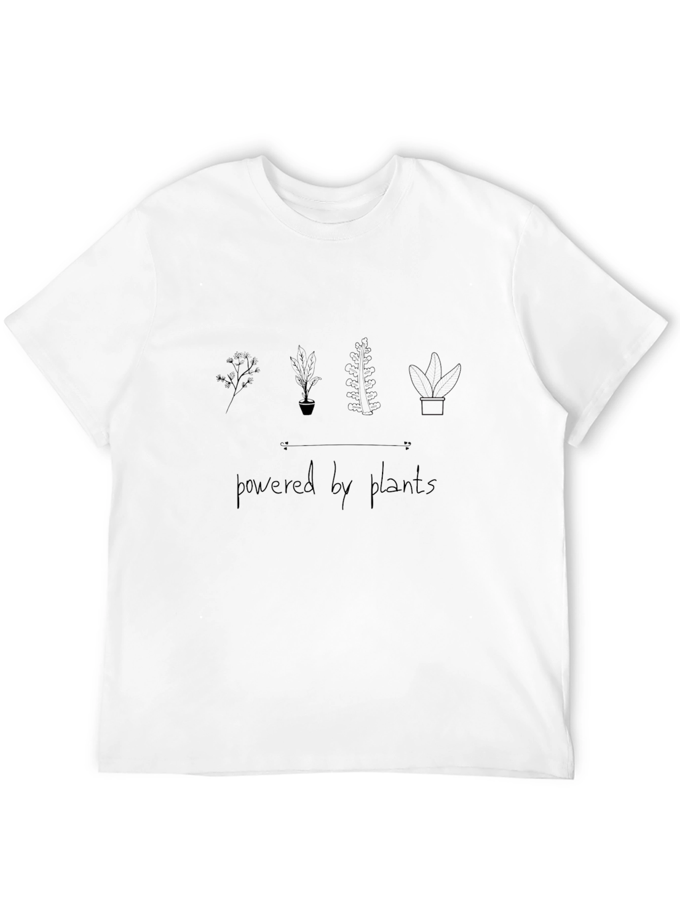 Black Powered by Plants T-Shirt - Black view 12