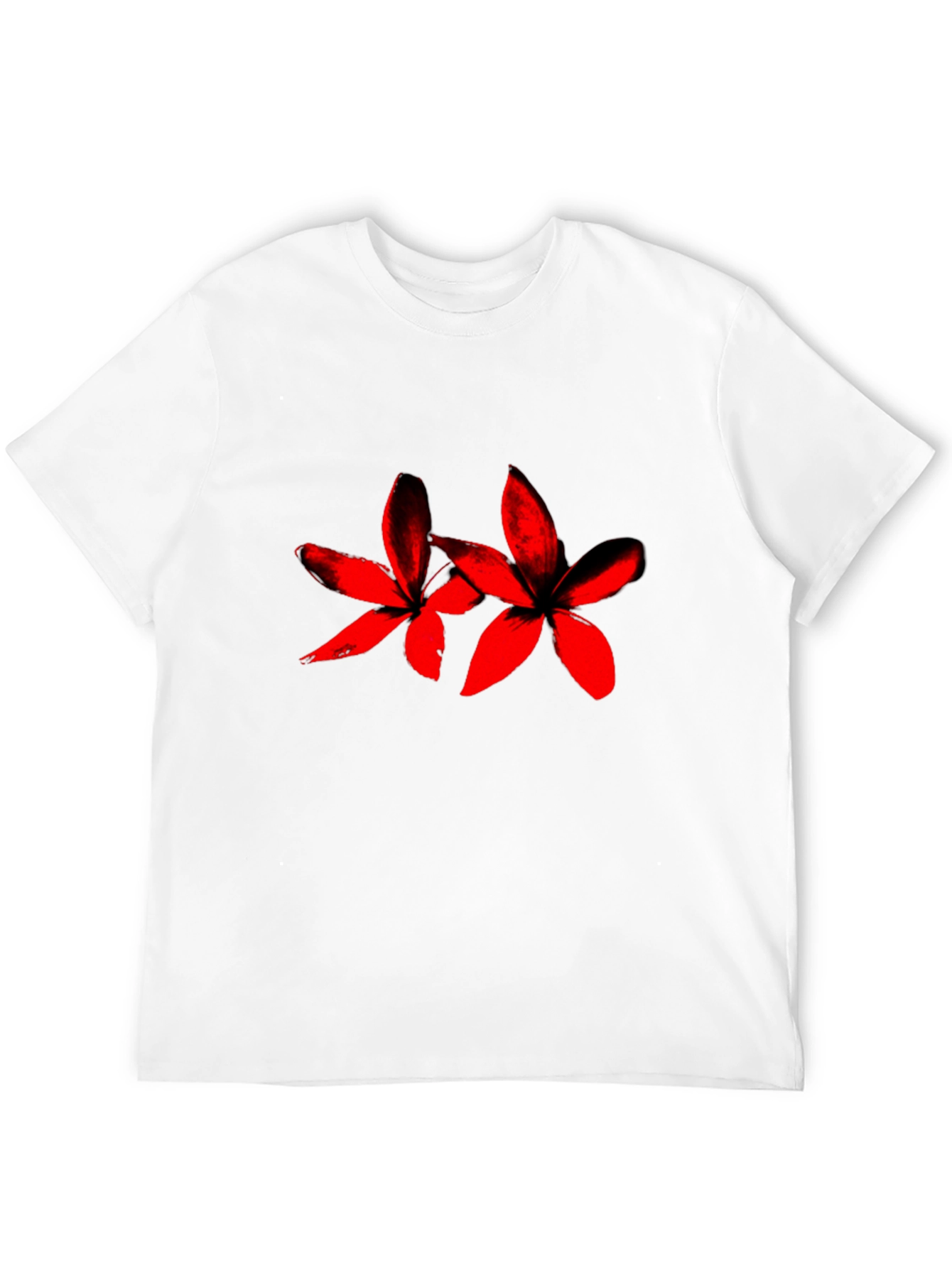 Black Black Tee with Red Floral Print view 12
