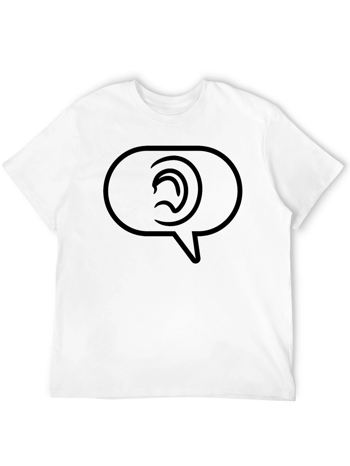 Black Listening Ear Speech Bubble Graphic Tee view 12
