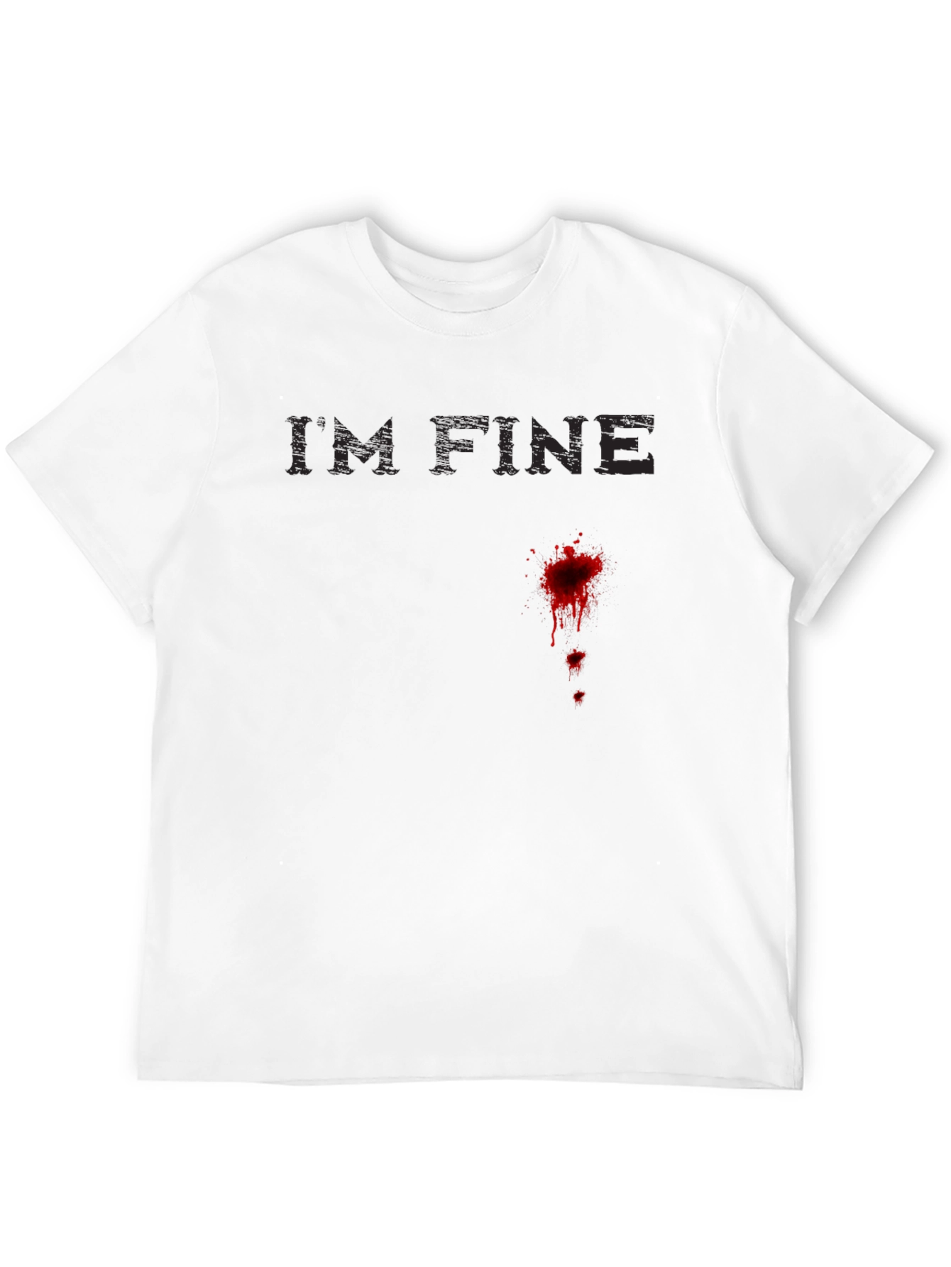 Black I'm Fine Graphic Novelty T-Shirt view 12