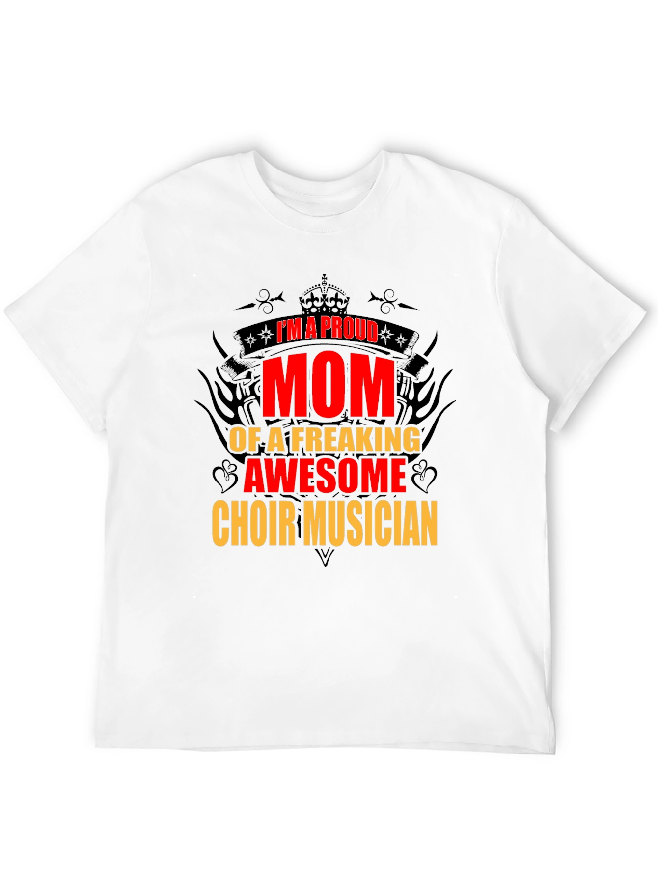 Black Proud Mom Choir Musician T-Shirt view 12