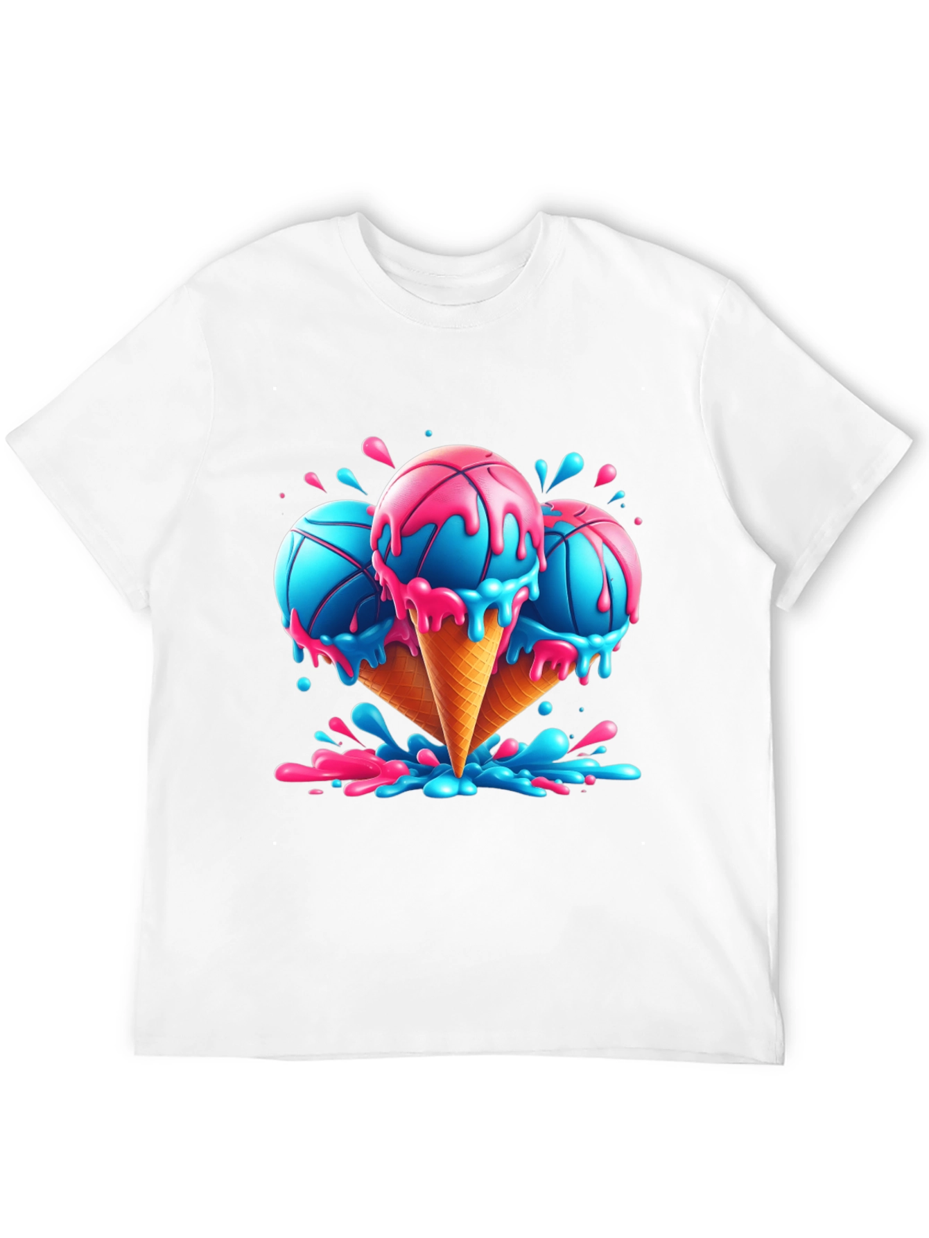 Black Basketball Ice Cream T-Shirt - Cool Graphic Tee view 12