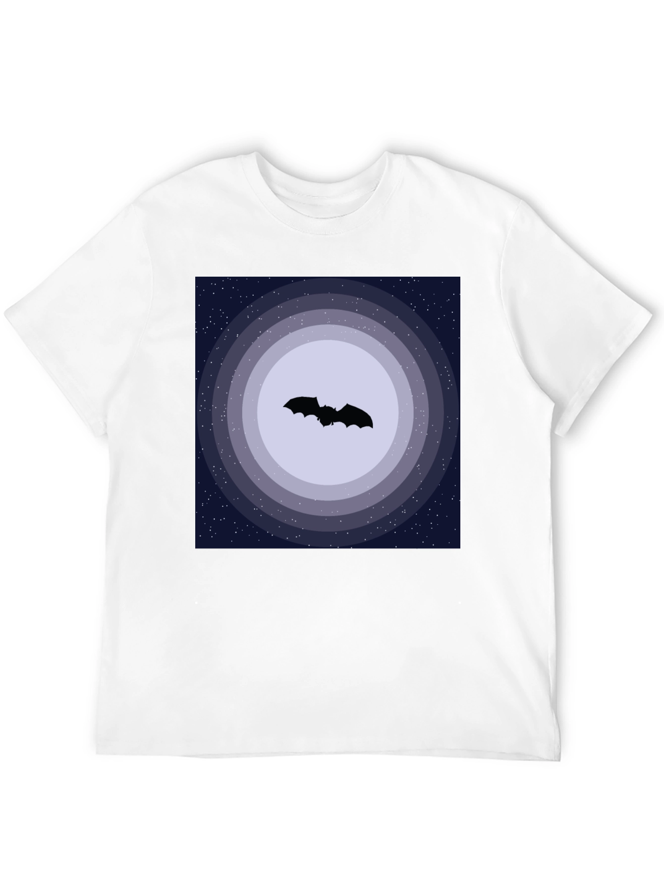 Black Bat Silhouette Night Sky Graphic Tee view 12