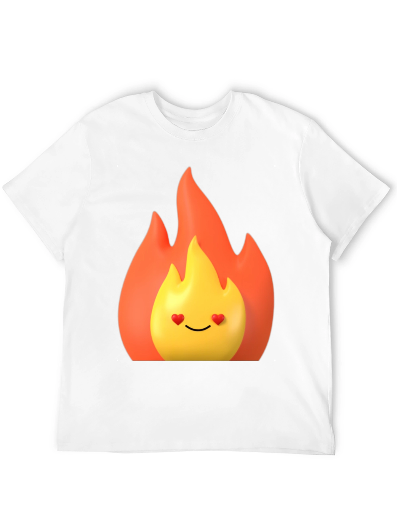 Black Flaming Heart Eyes Emoji Black T-Shirt view 12