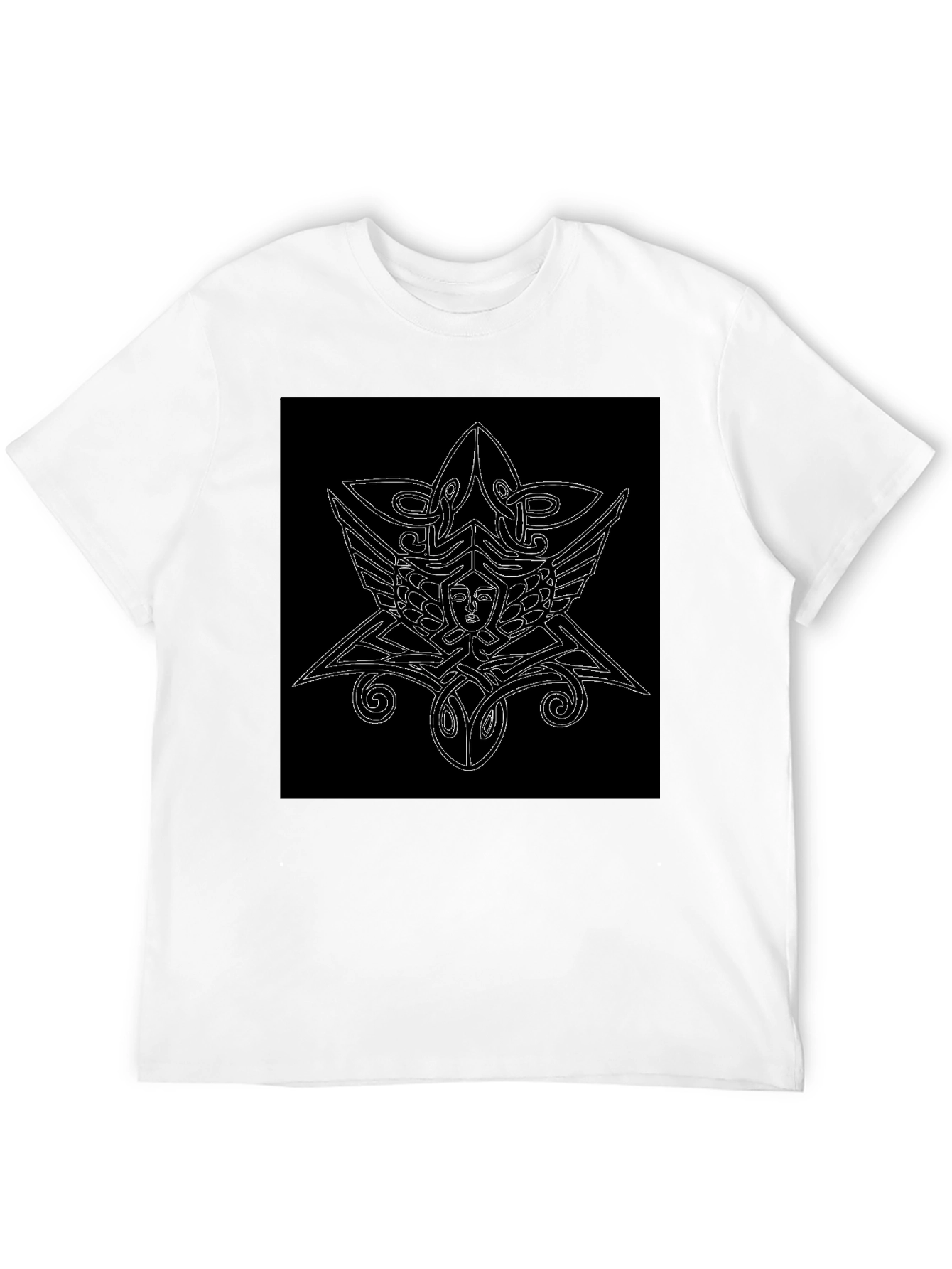 Black Unique Black T-Shirt with Abstract Graphic Print view 12