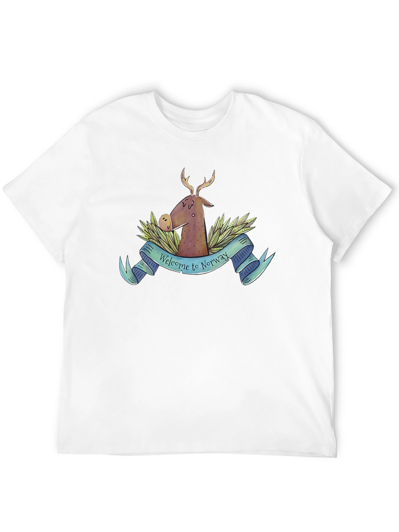 Black Welcome to Norway T-Shirt Deer Nature Tee view 12