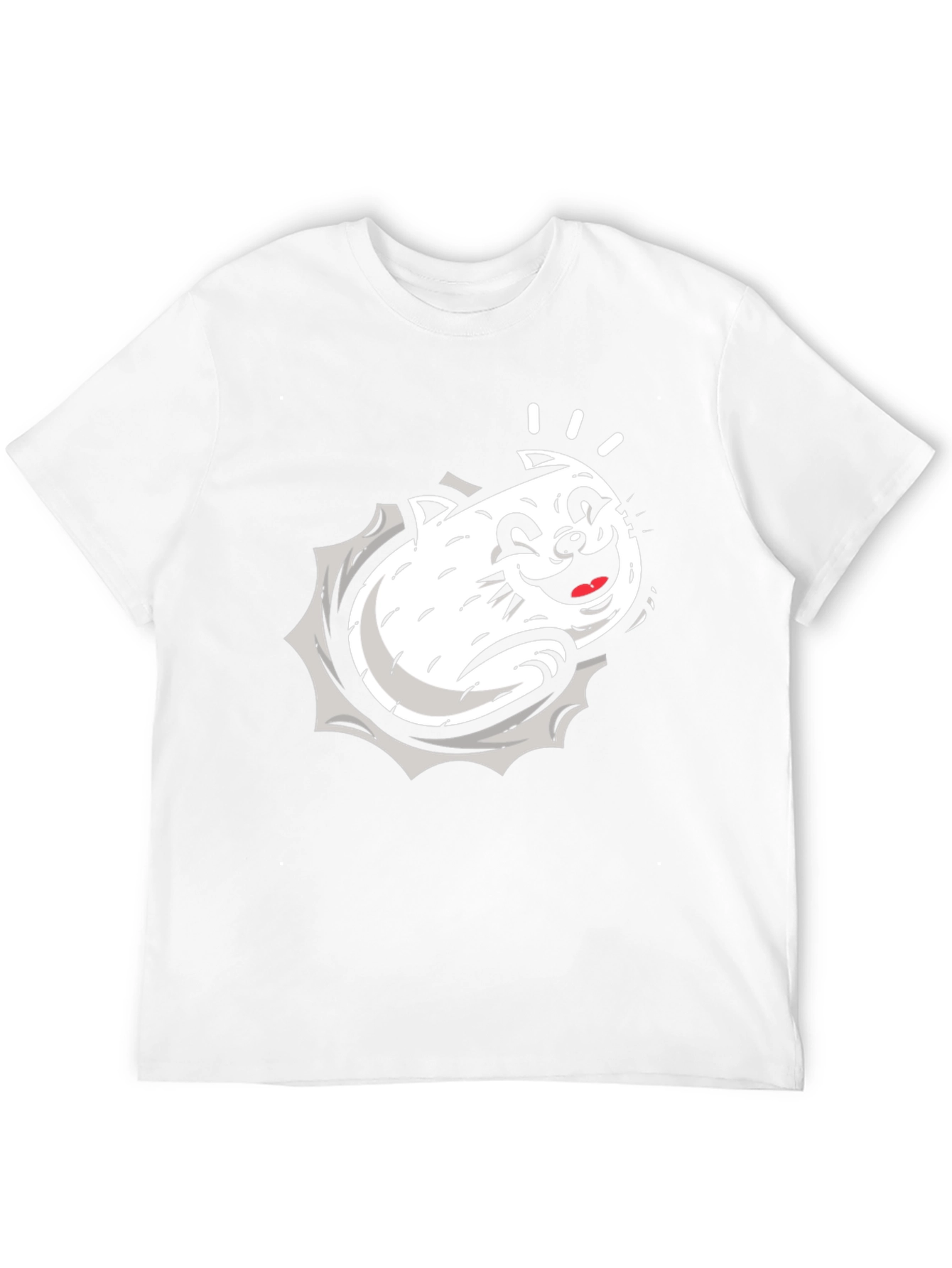 Black Cartoon Cat Graphic Black T-Shirt view 12