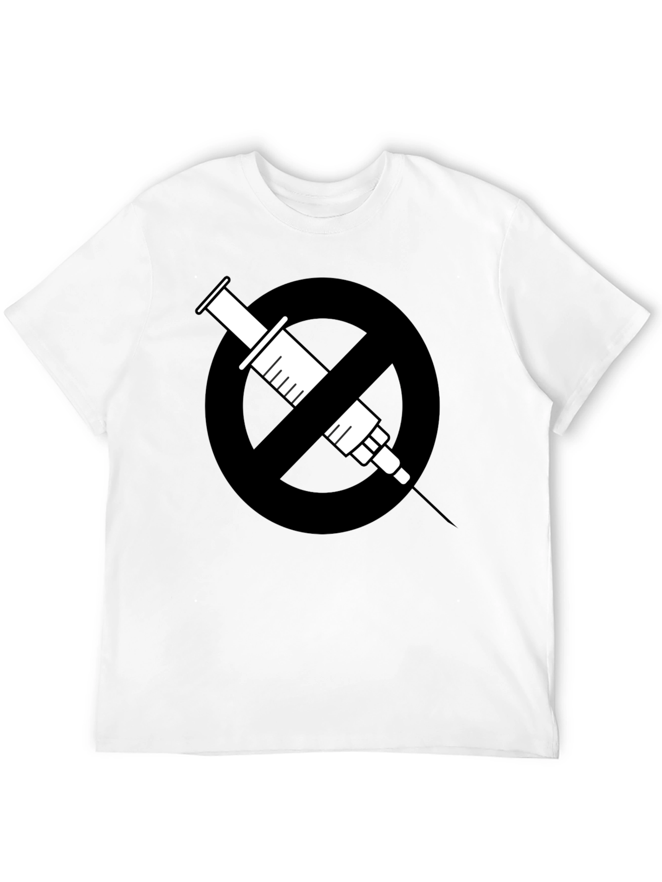 Black No Drugs Symbol T-Shirt: Black Cotton Blend Graphic Tee view 12