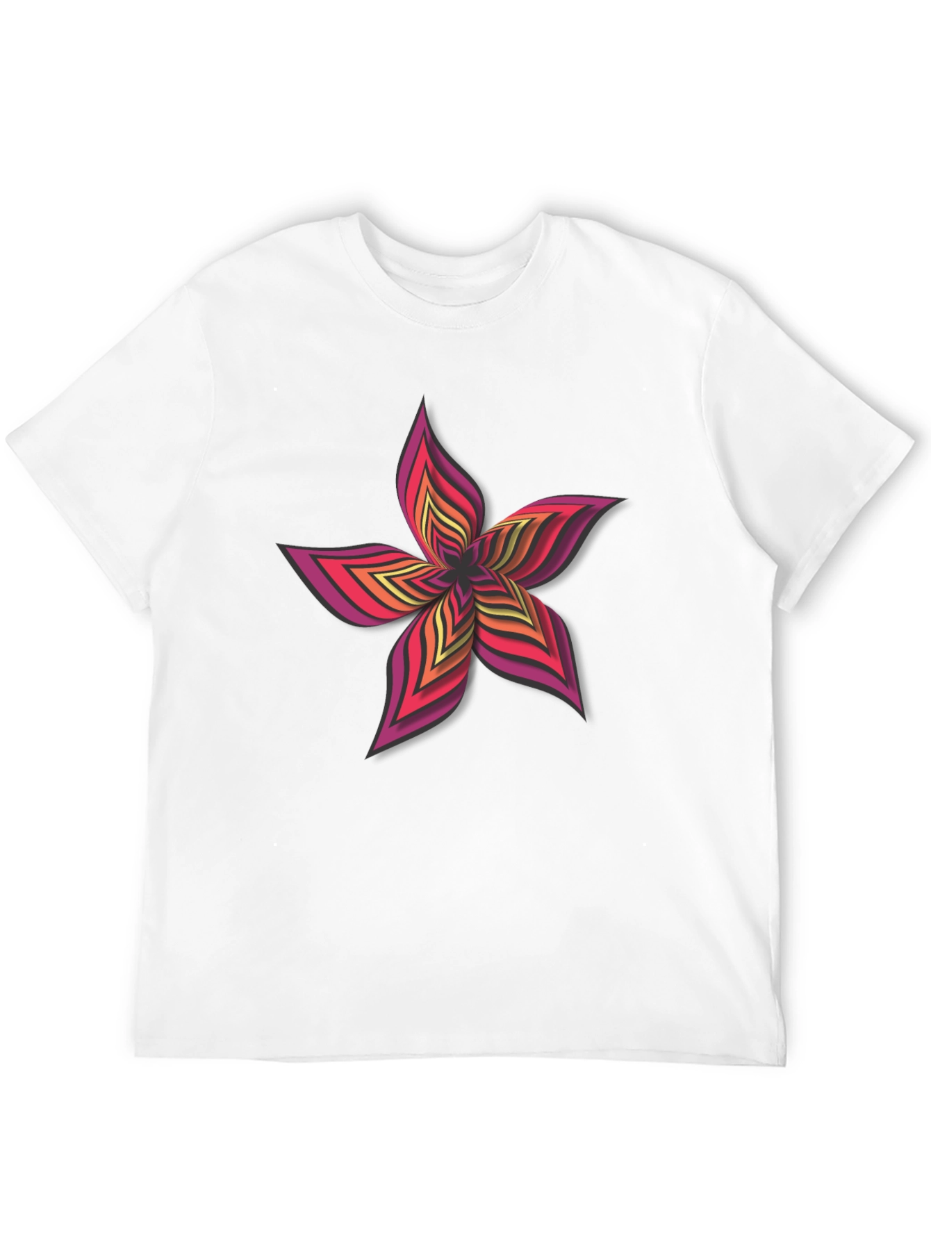 Black Bold Floral Graphic Print T-Shirt - Casual Wear view 12