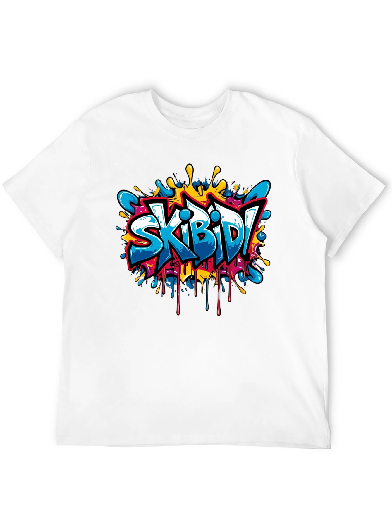 Black Skibidi Graffiti Style Black T-Shirt view 12
