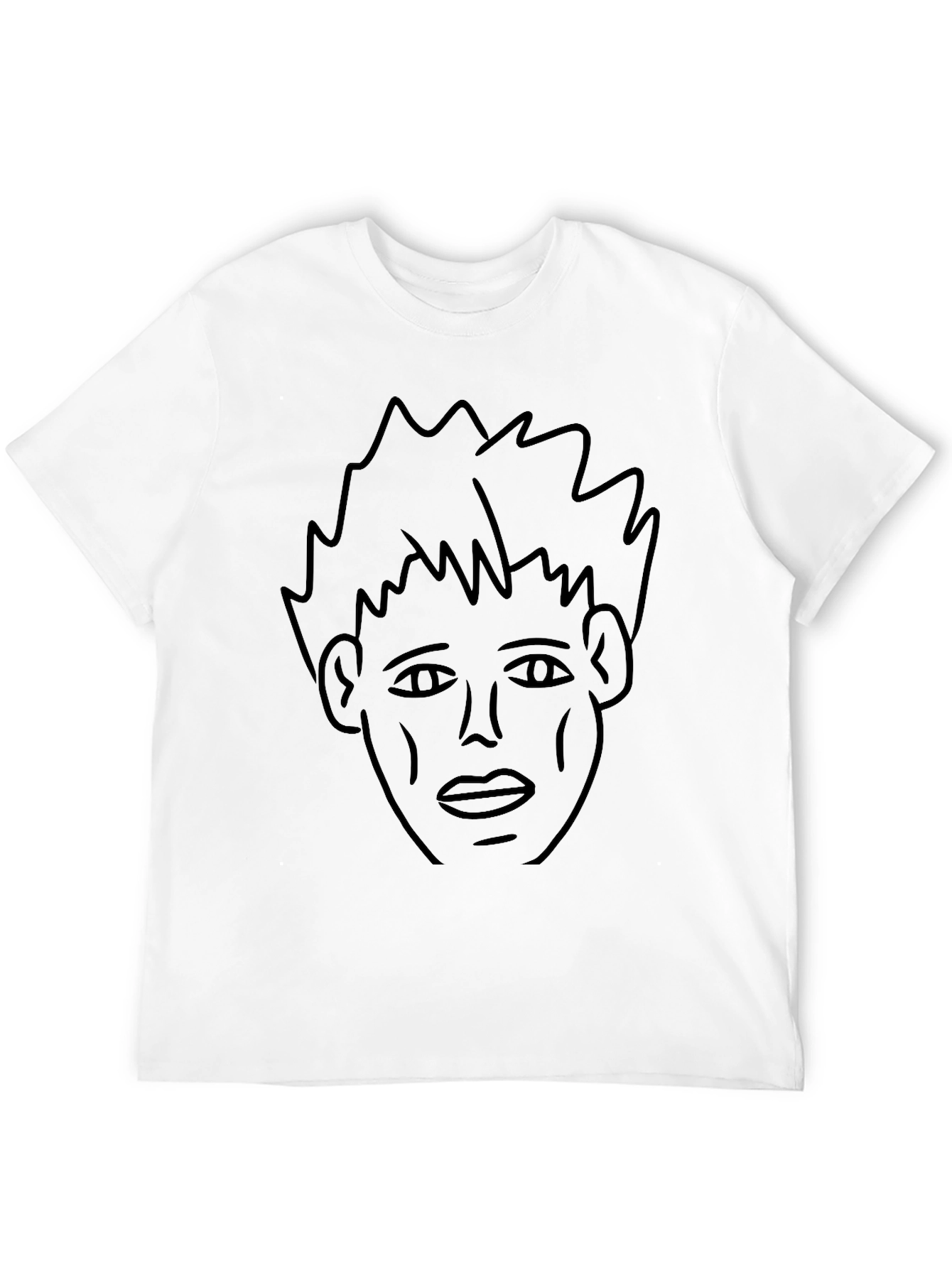 Black Abstract Face Graphic Tee - Black Unisex T-Shirt view 12