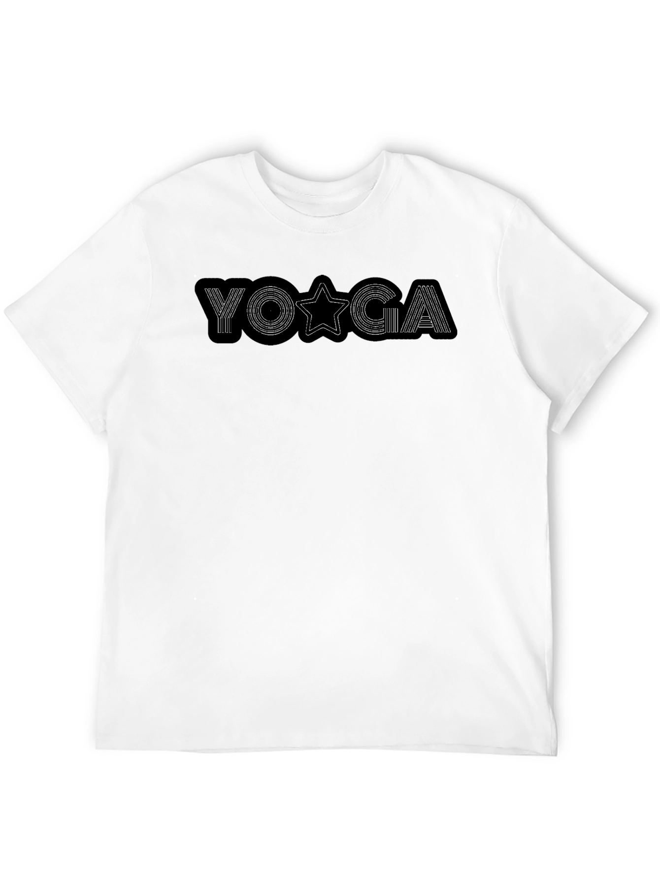 Black Yoga Star Graphic Tee - Soft Cotton Blend view 12