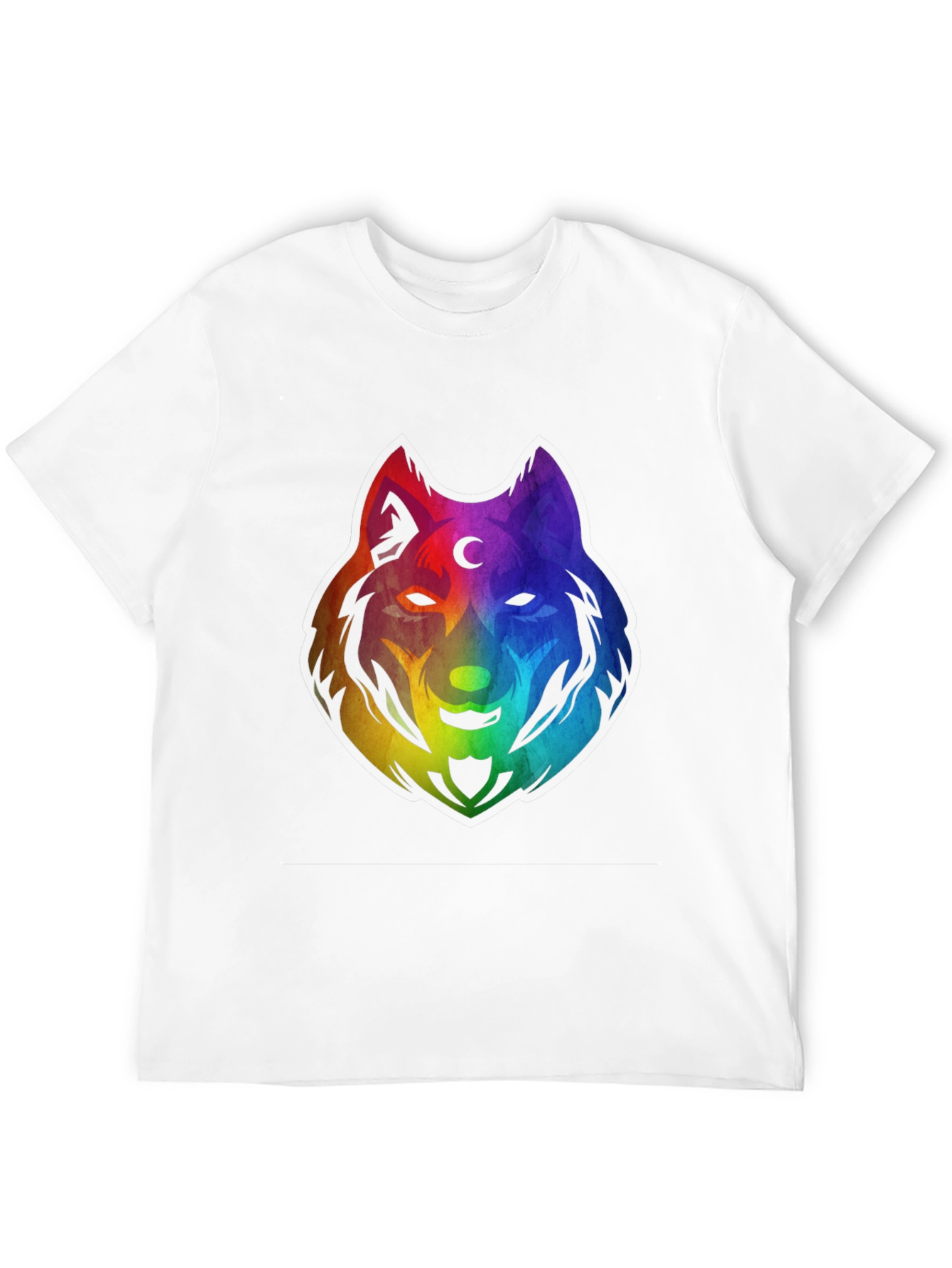 Black Rainbow Wolf Graphic T-Shirt - Black view 12