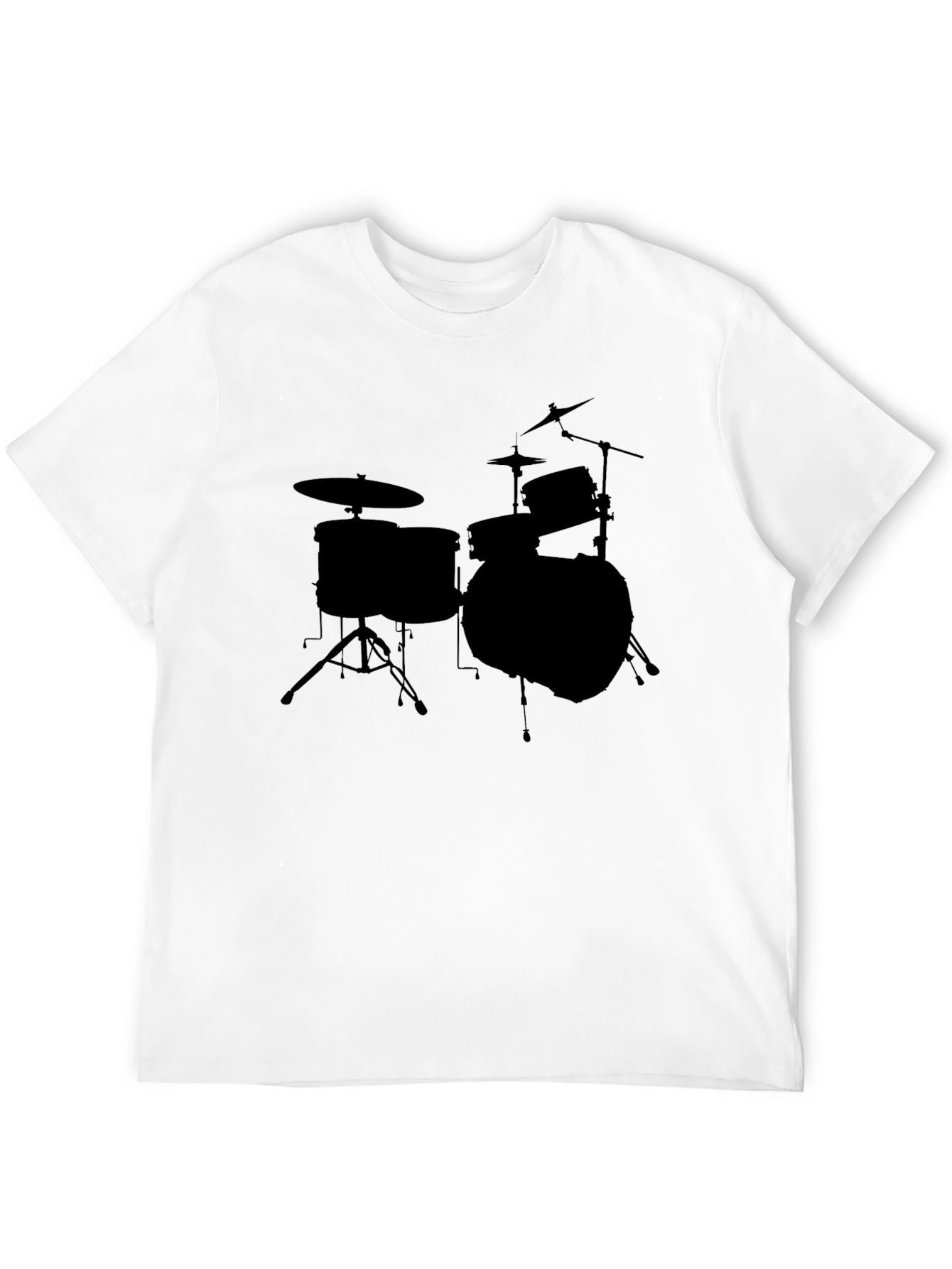 Black Drum Set Graphic Tee - Black Crewneck T-Shirt view 12