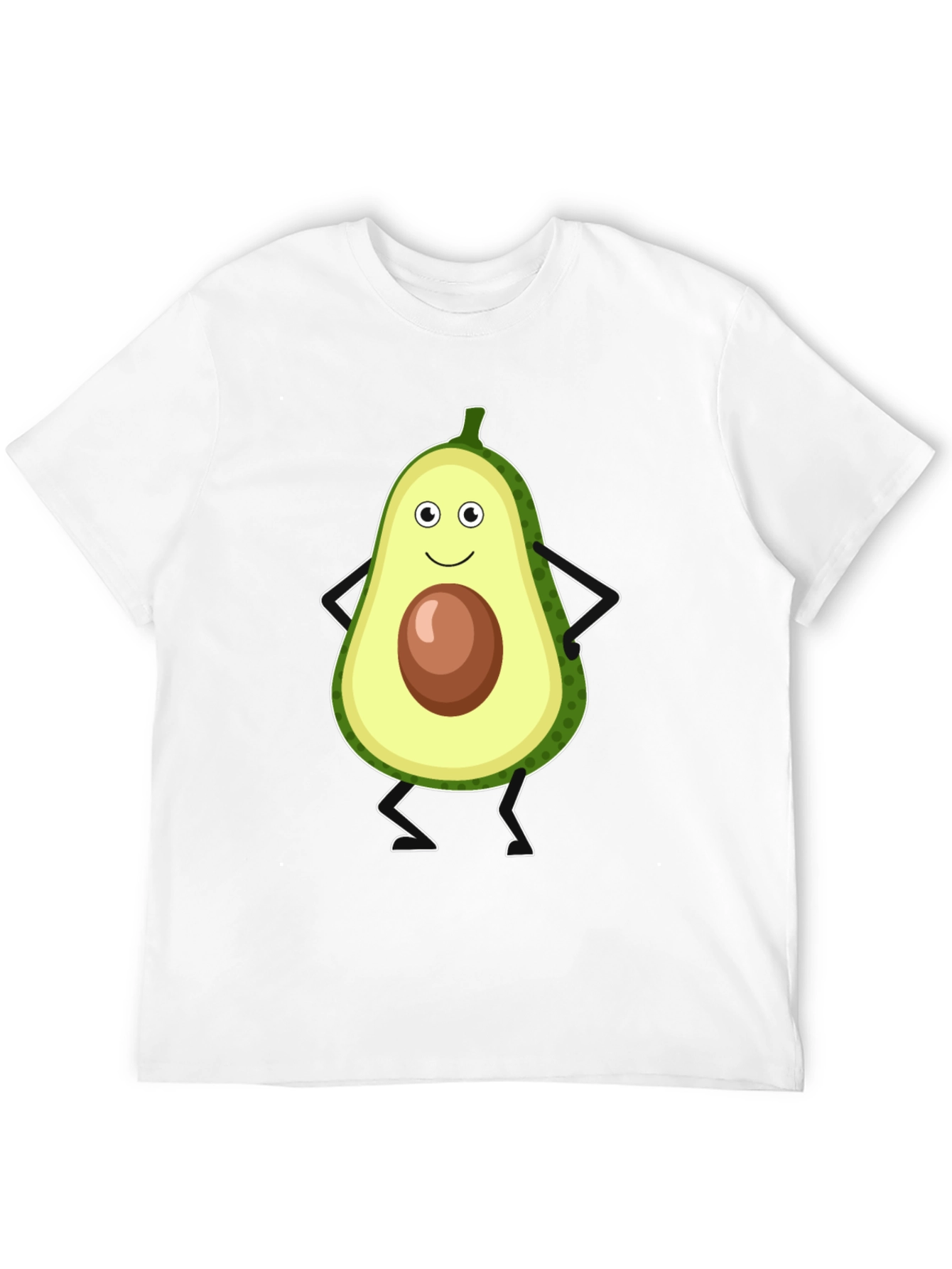 Black Cute Avocado Character T-Shirt - Black view 12