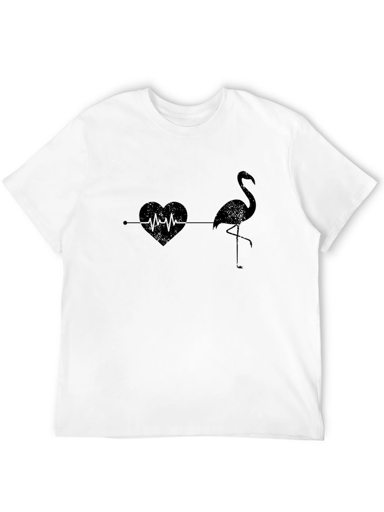 Black Flamingo Heartbeat T-Shirt - Stylish Graphic Tee view 12