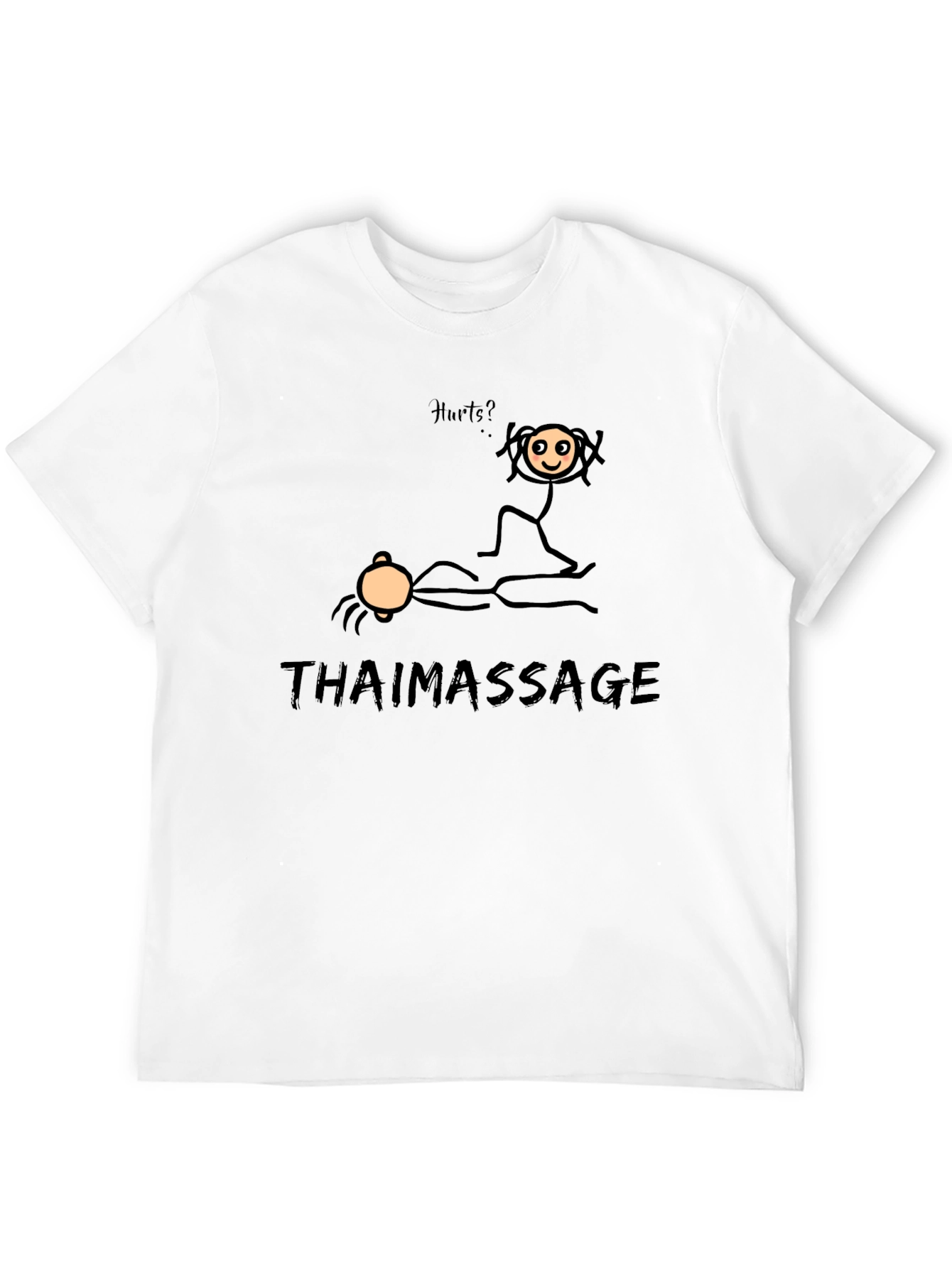 Black Thai Massage Funny Stick Figure T-Shirt view 12