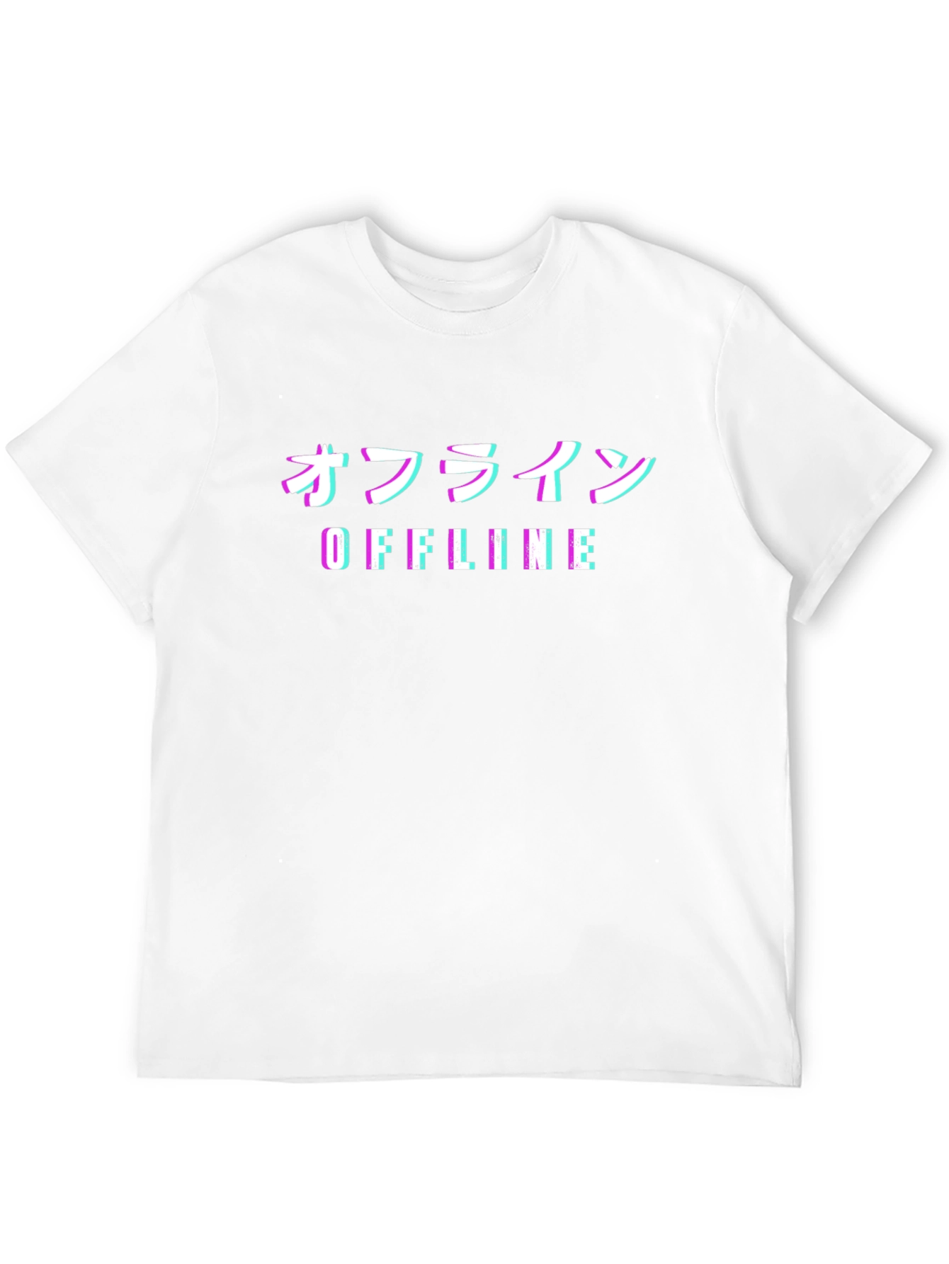 Black Offline Glitch T-Shirt - Japanese Vaporwave view 12