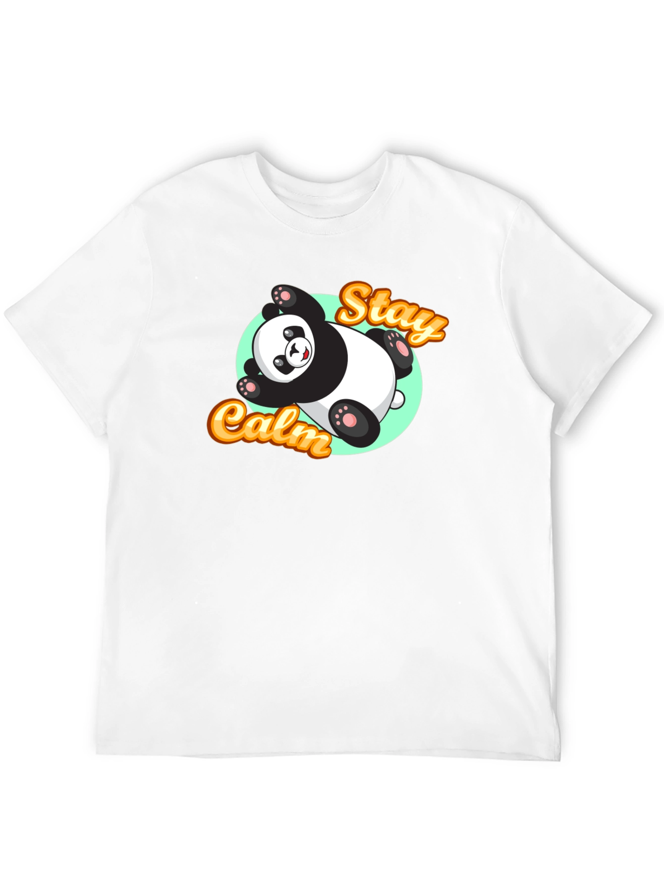 Black Stay Calm Panda T-Shirt - Relaxed Graphic Tee view 12