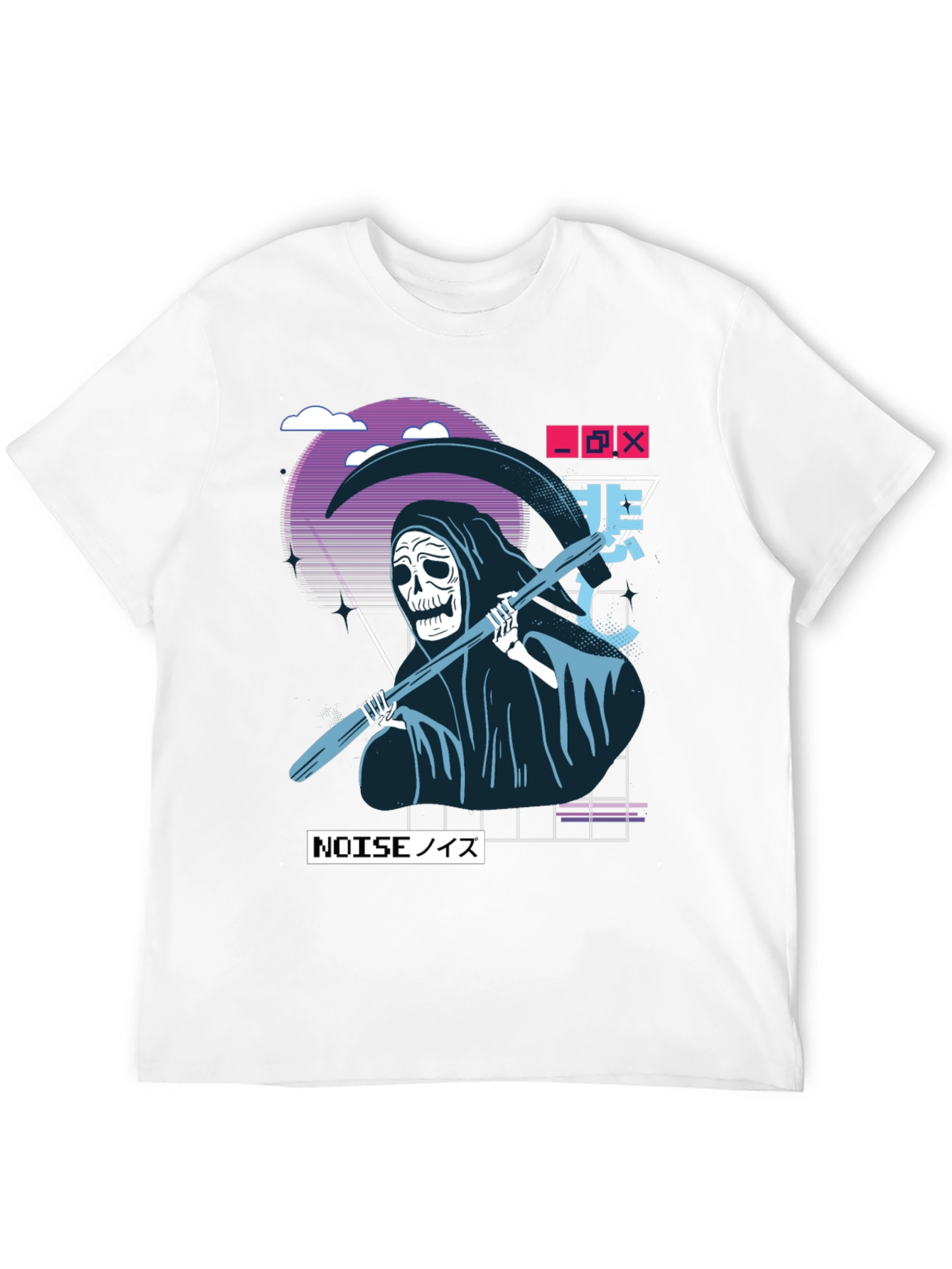 Black Grim Reaper Vaporwave T-Shirt view 12