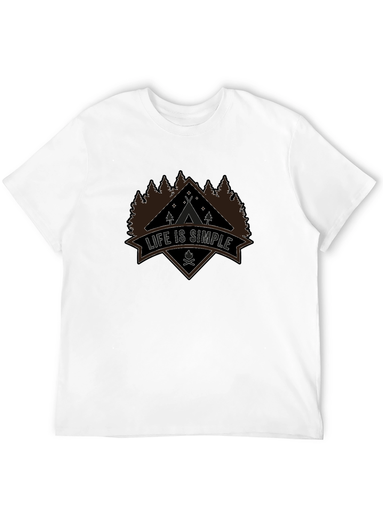 Black Life is Simple Graphic Tee - Men's Black Camping T-Shirt view 12