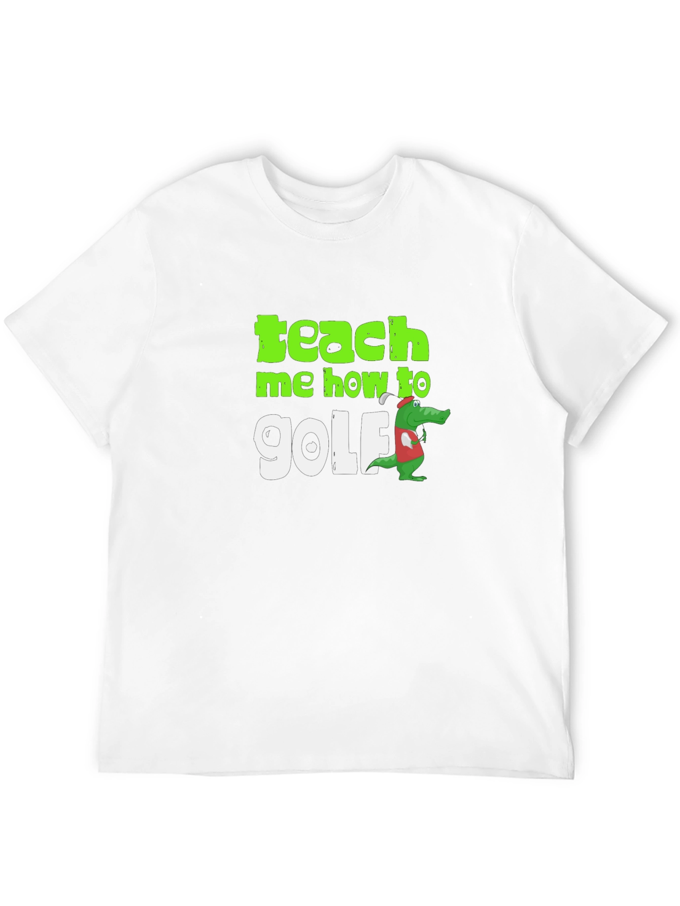 Black Teach Me How To Golf T-Shirt view 12