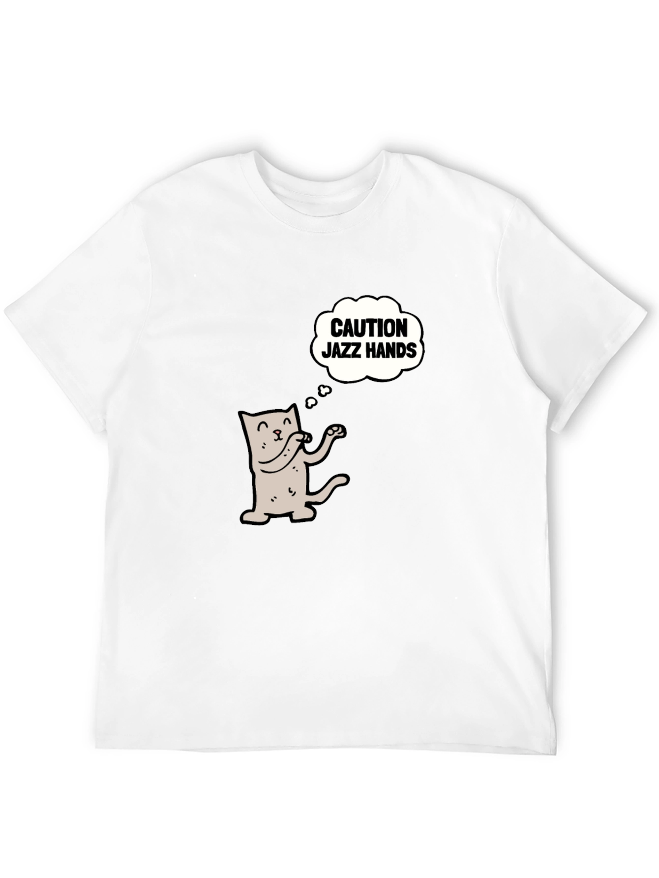 Black Caution Jazz Hands Cat Graphic Tee view 12