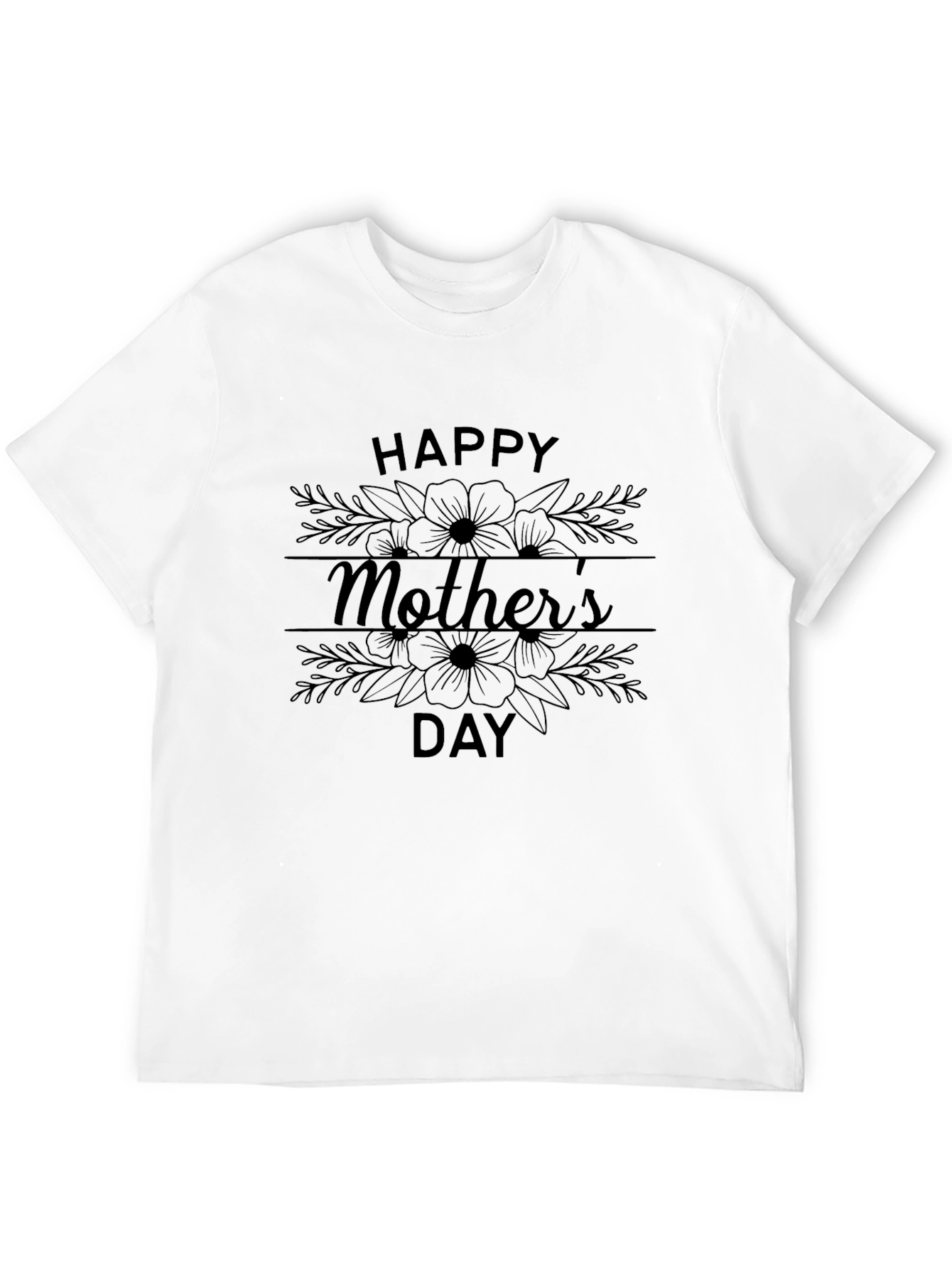 Black Happy Mother's Day Floral T-Shirt view 12