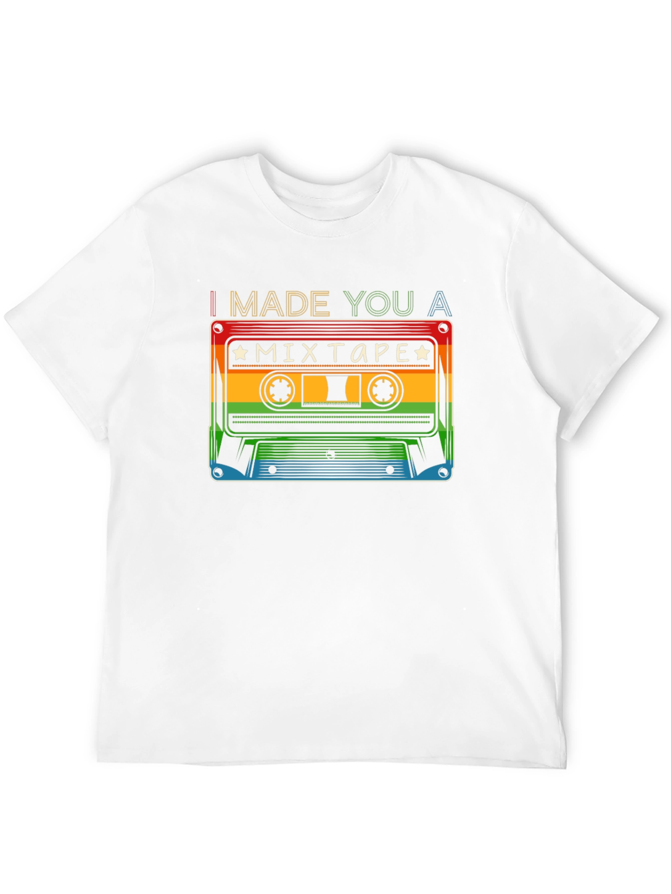 Black I Made You A Mixtape T-Shirt - Retro Cassette Design view 12