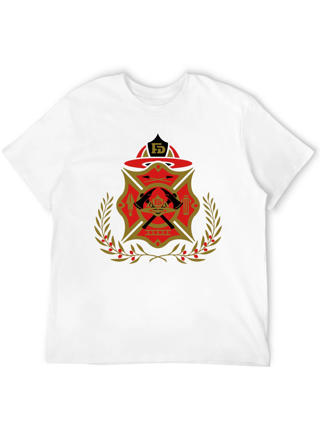 Black Firefighter Emblem Graphic Tee view 12