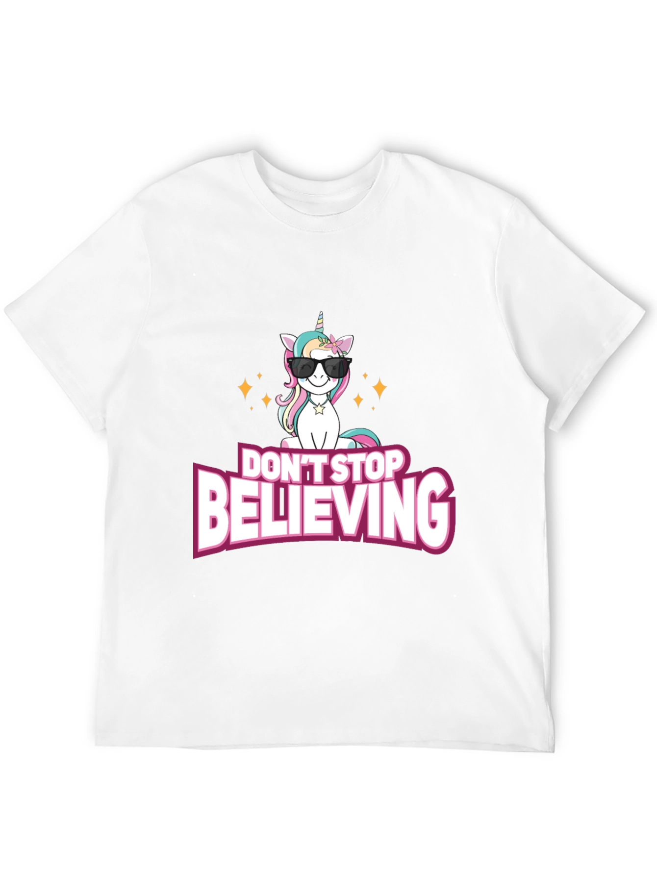 Black Unicorn Believe T-Shirt - Black Crew Neck view 12