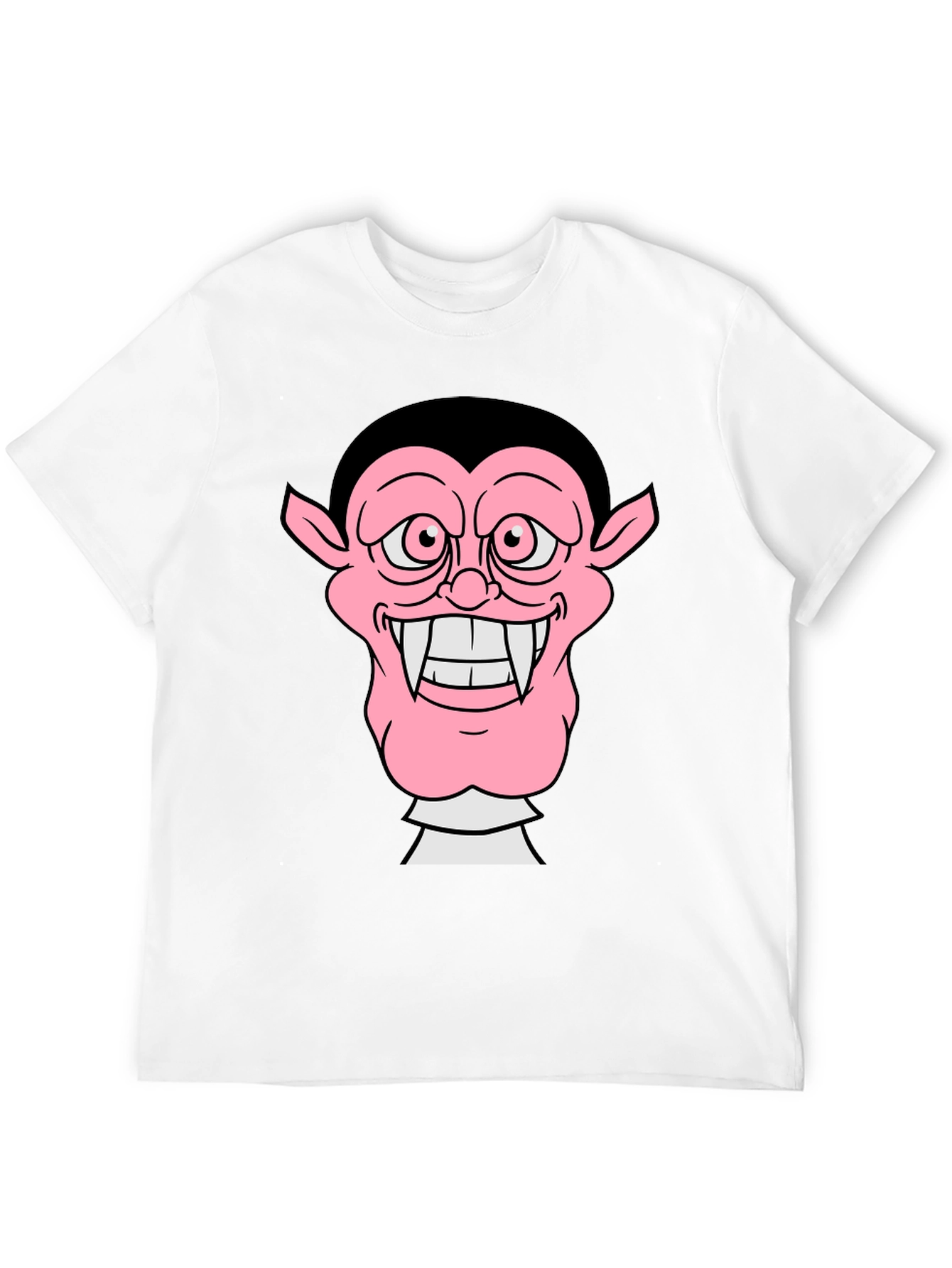 Black Vampire Cartoon Graphic Print Black Tee view 12