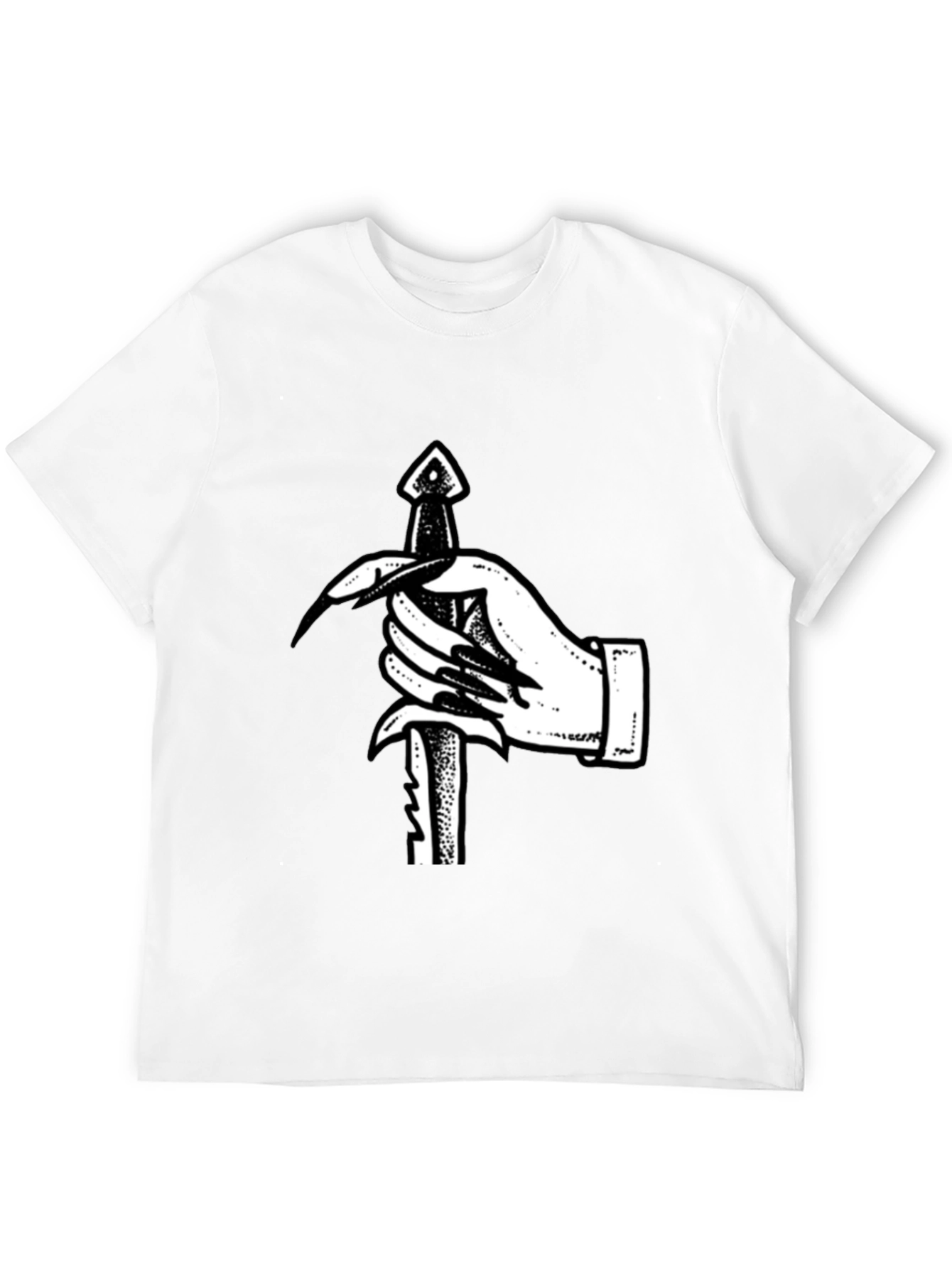 Black Hand Holding Dagger Graphic Tee view 12