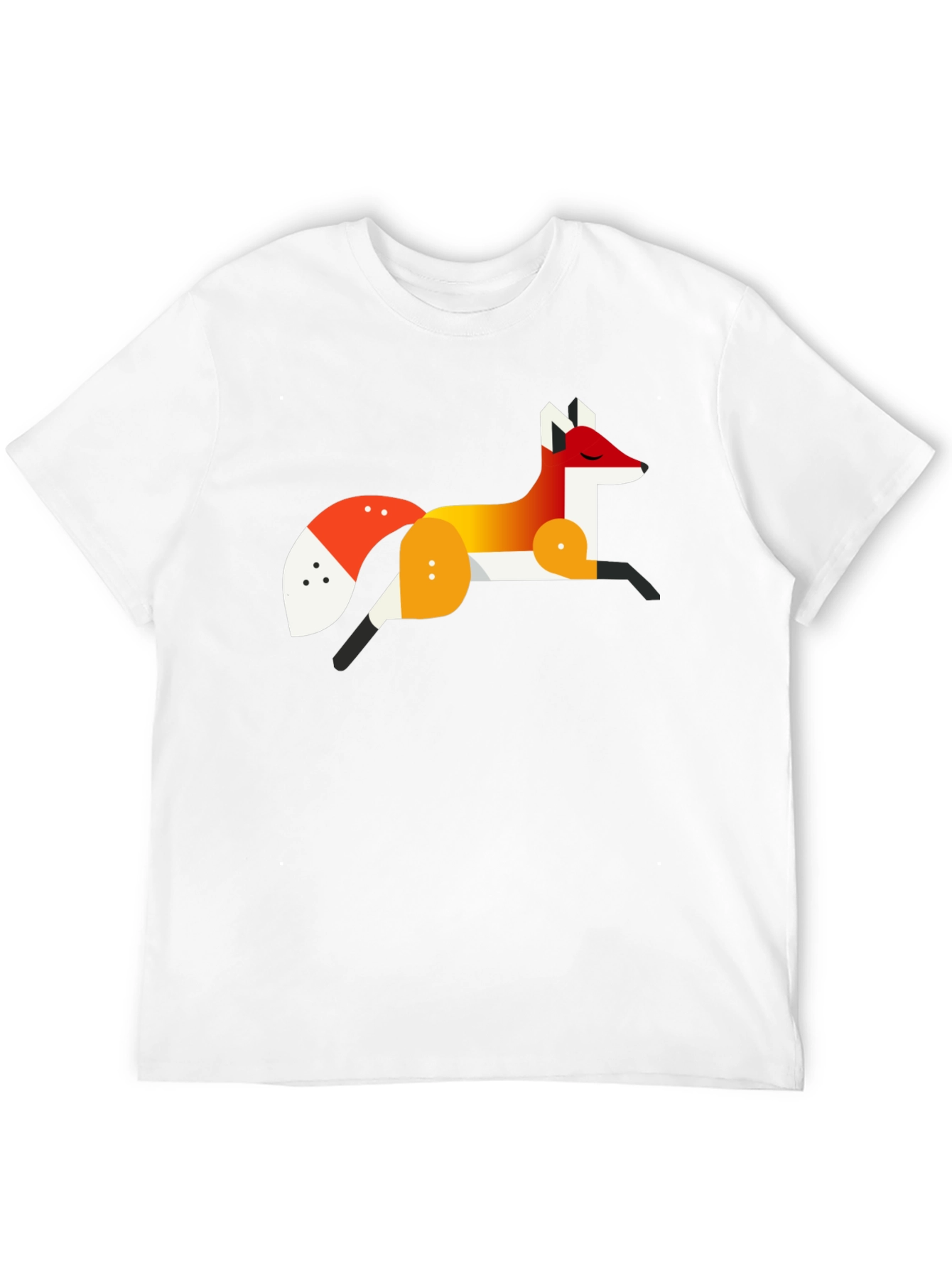 Black Geometric Fox Graphic Tee - Stylish Men's Black T-Shirt view 12