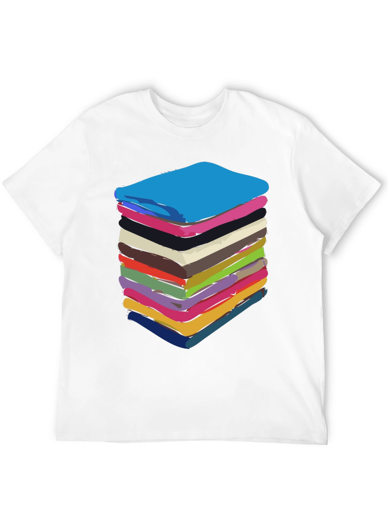 Black Stack of Towels Graphic Black Tee view 12