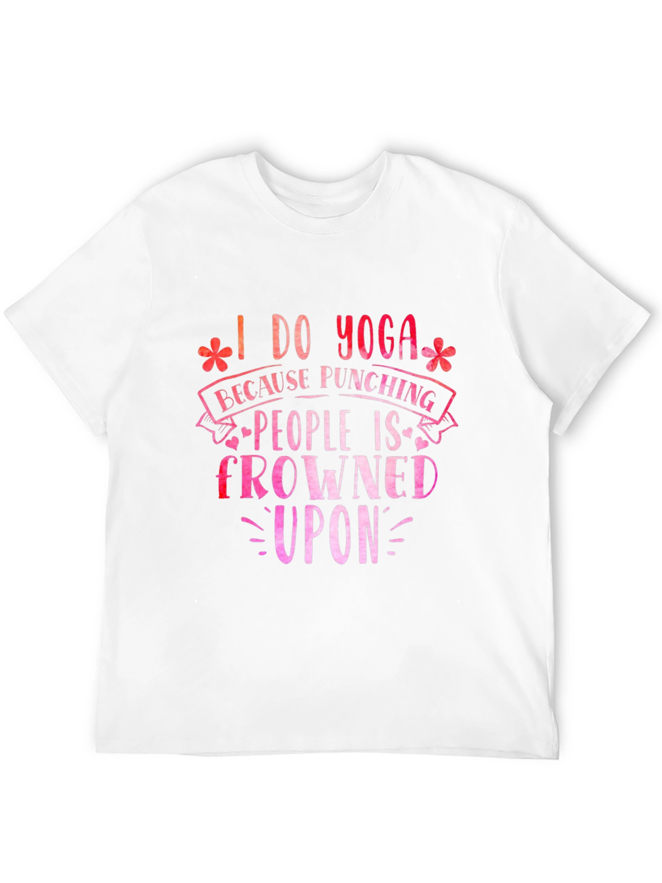 Black Funny Yoga T-Shirt: I Do Yoga Because Punching is Frowned Upon view 12
