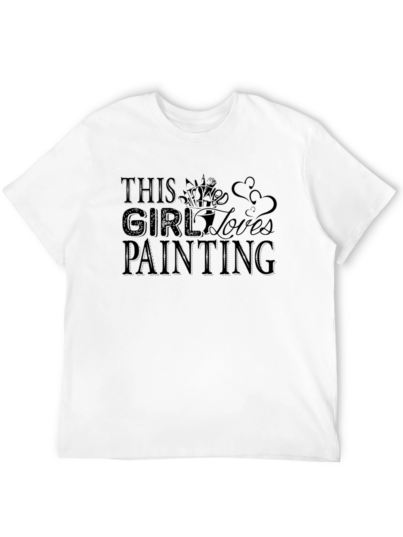 Black This Girl Loves Painting Black Graphic Tee view 12