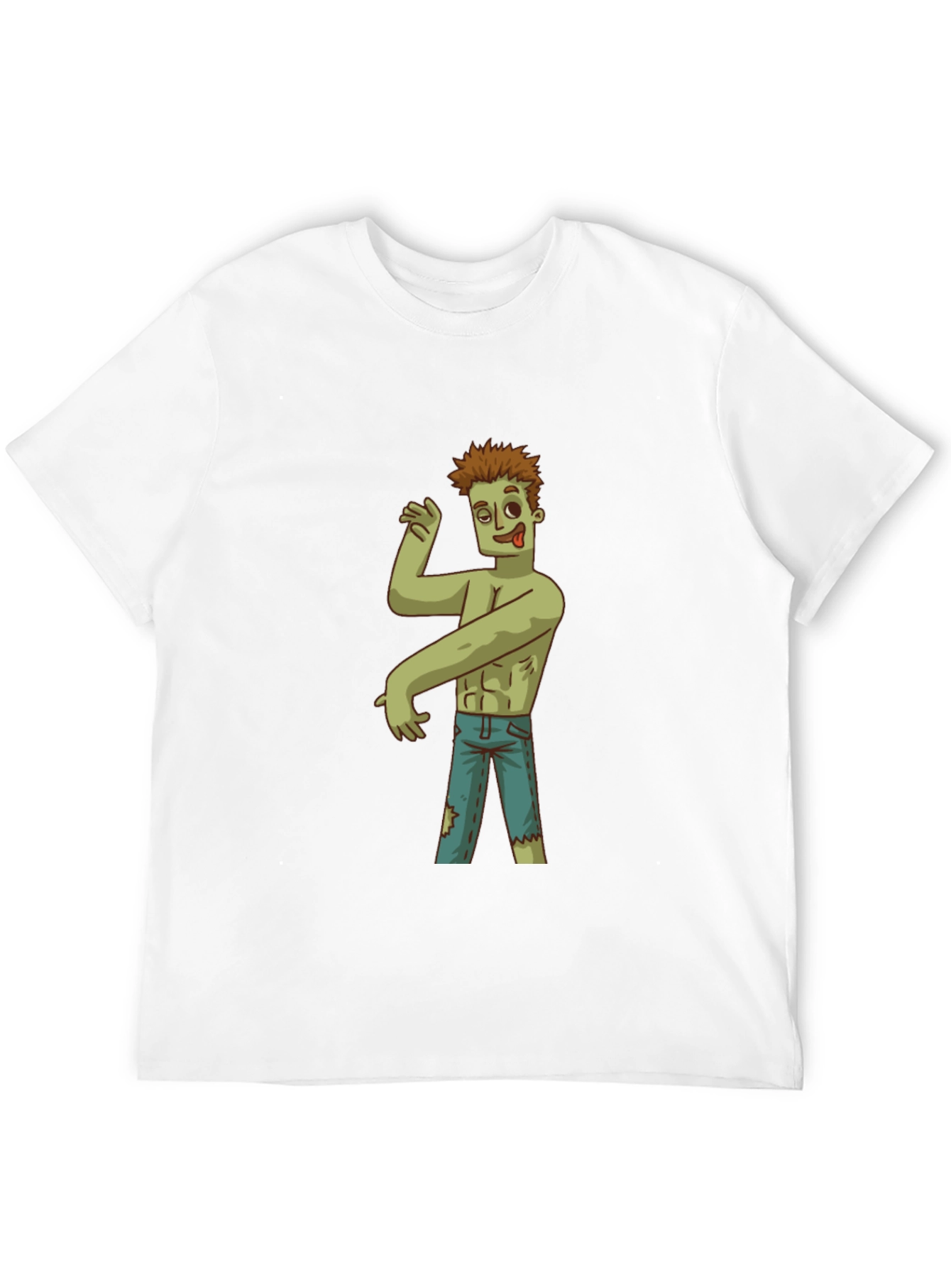 Black Zombie Cartoon Graphic T-Shirt - Black view 12