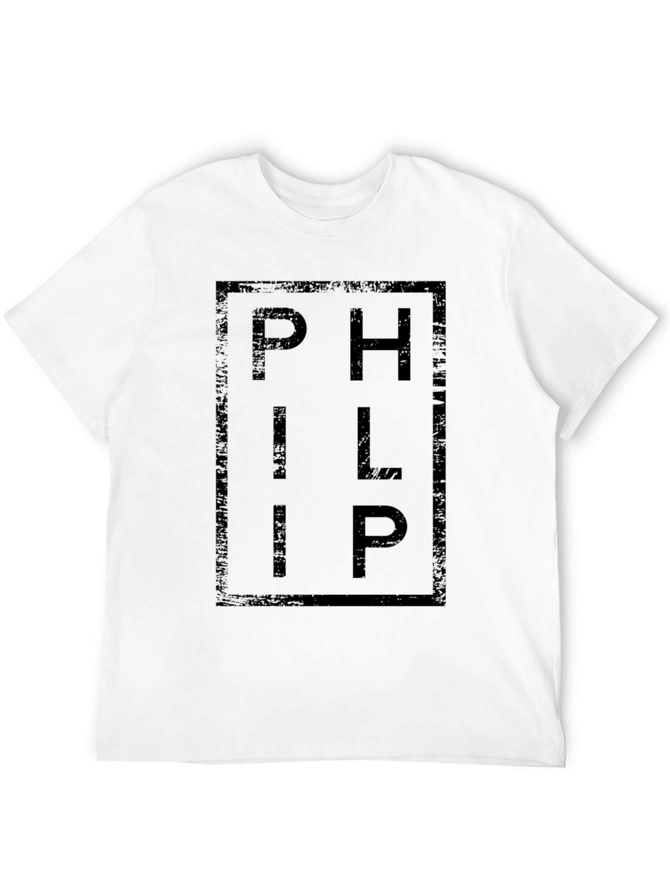 Black PHILIP Graphic Print Crew Neck T-Shirt view 12