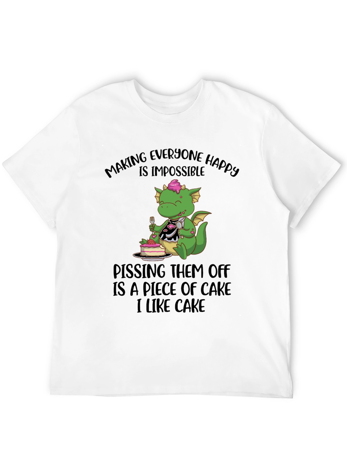 Black Funny Dragon Cake Lover T-Shirt view 12