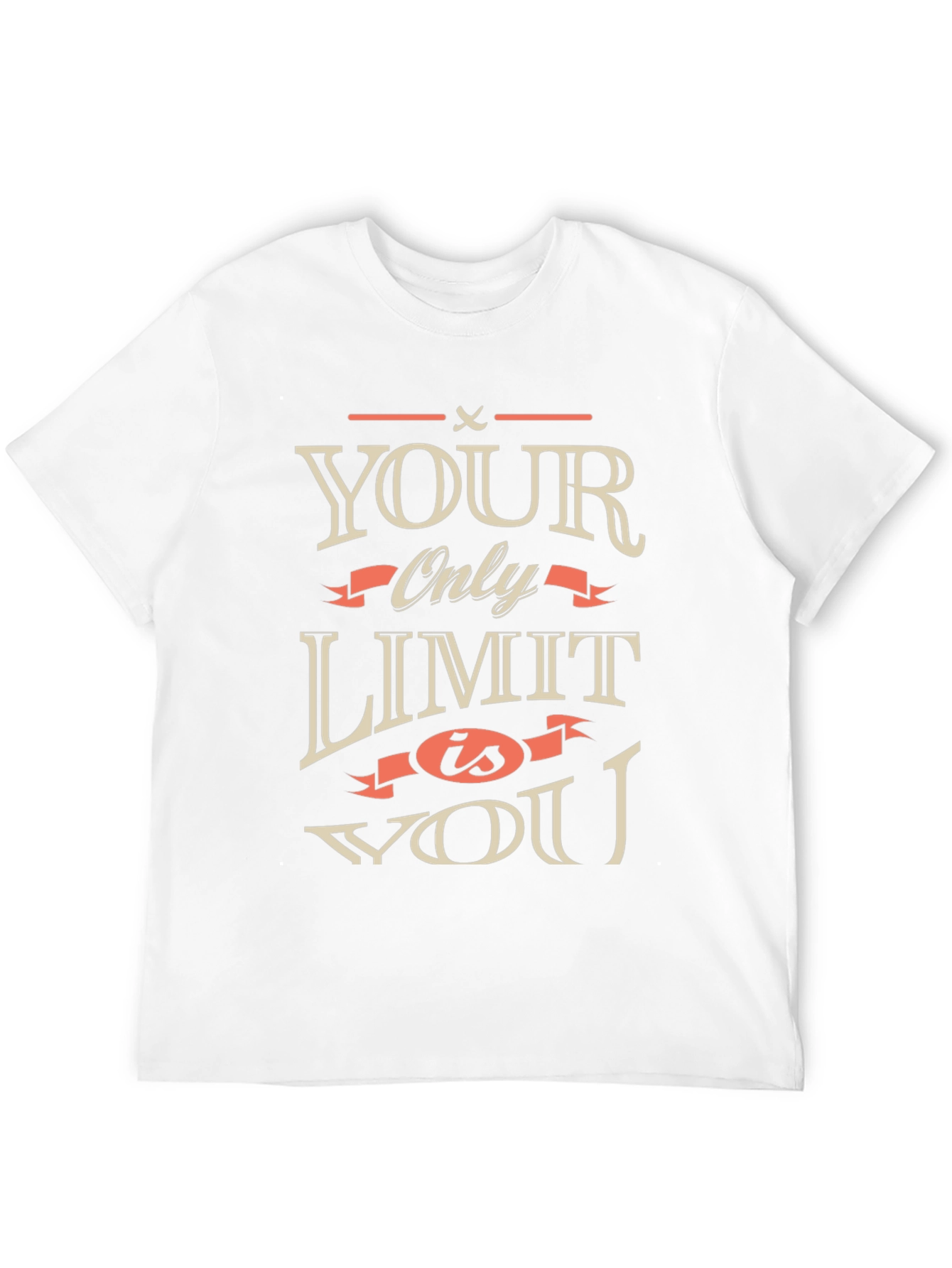 Black Motivational 'Your Only Limit is You' Black T-Shirt view 12