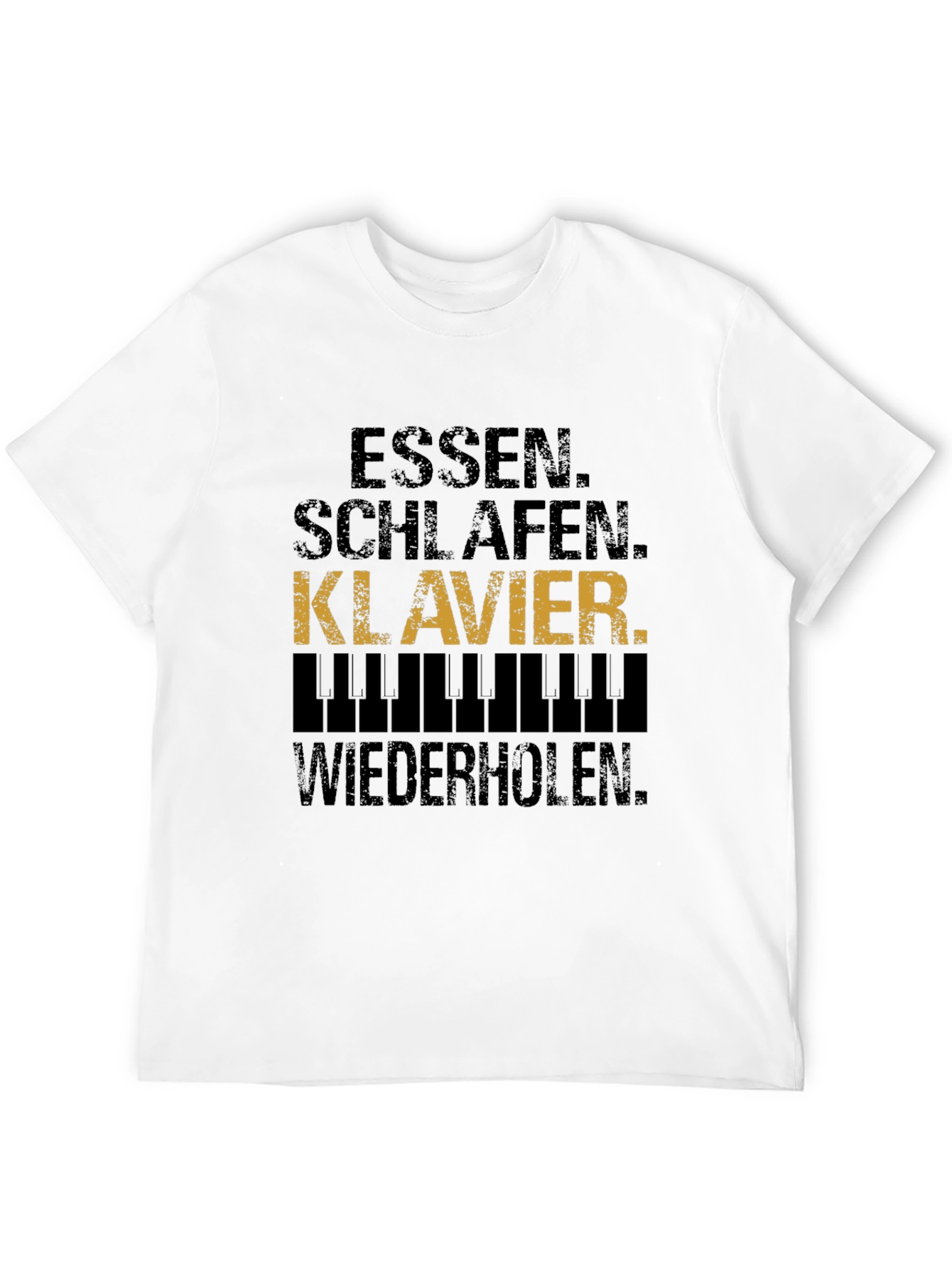 Black Eat Sleep Piano Repeat T-Shirt view 12