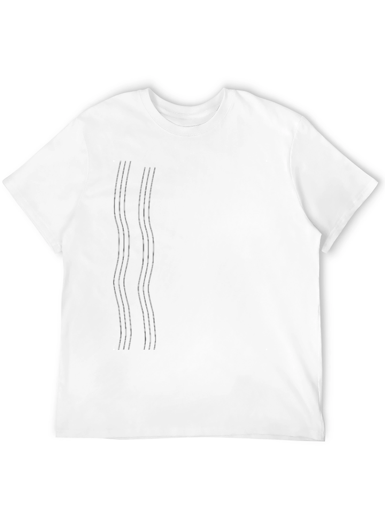 Black Men's Black Crew Neck T-Shirt with Subtle Line Design view 12