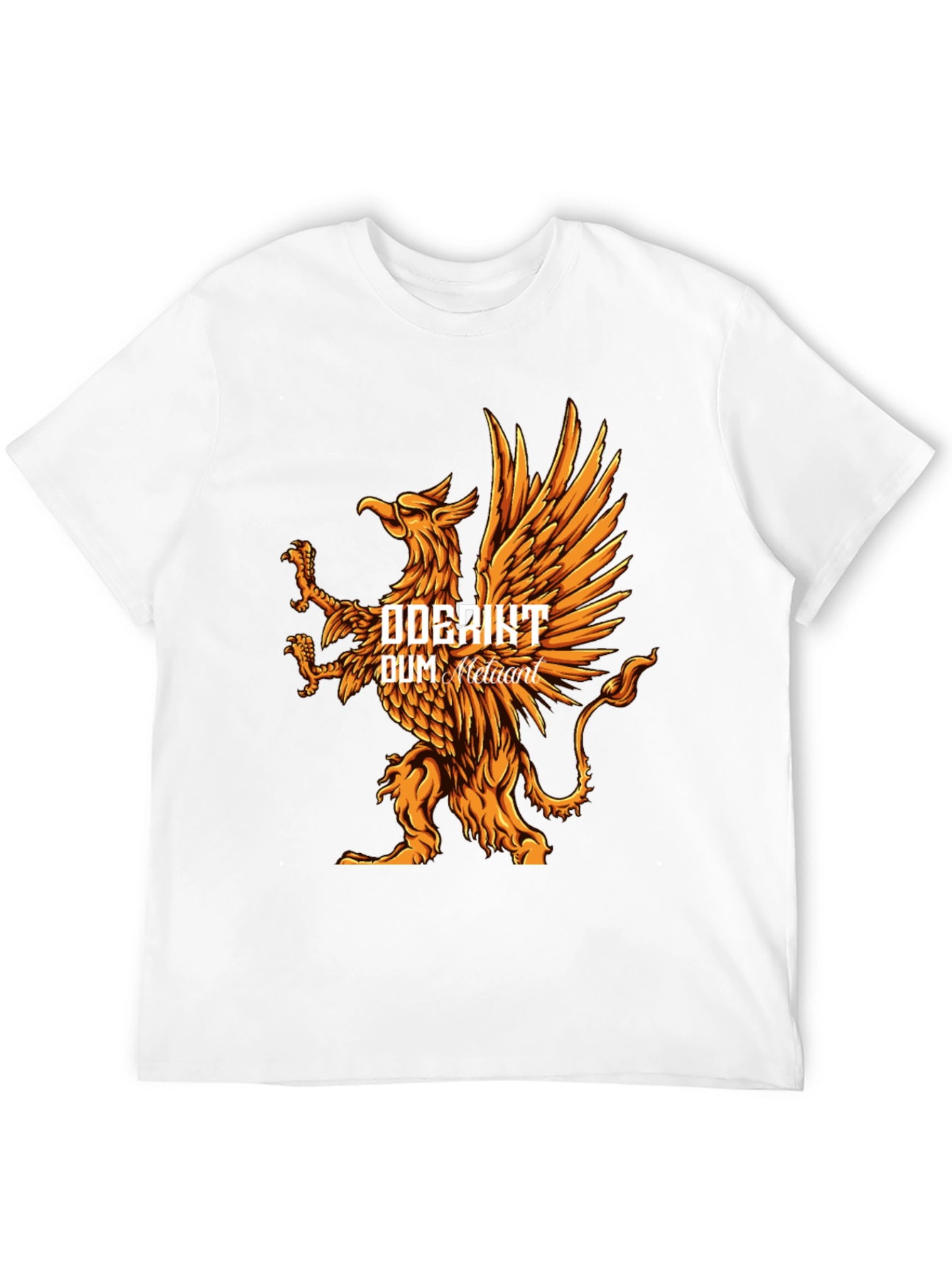 Black Griffin T-Shirt - "DOGEIKT DUM Metrant" Unique Graphic Tee view 12