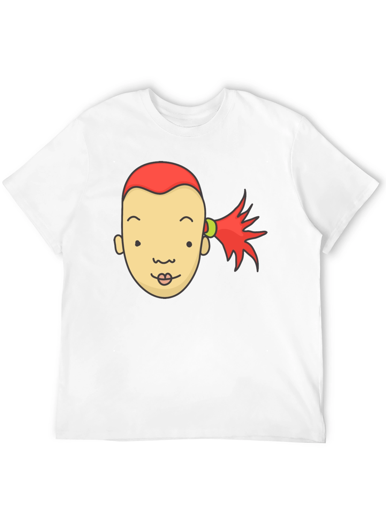 Black Cartoon Face Graphic Tee - Black Unisex T-Shirt view 12