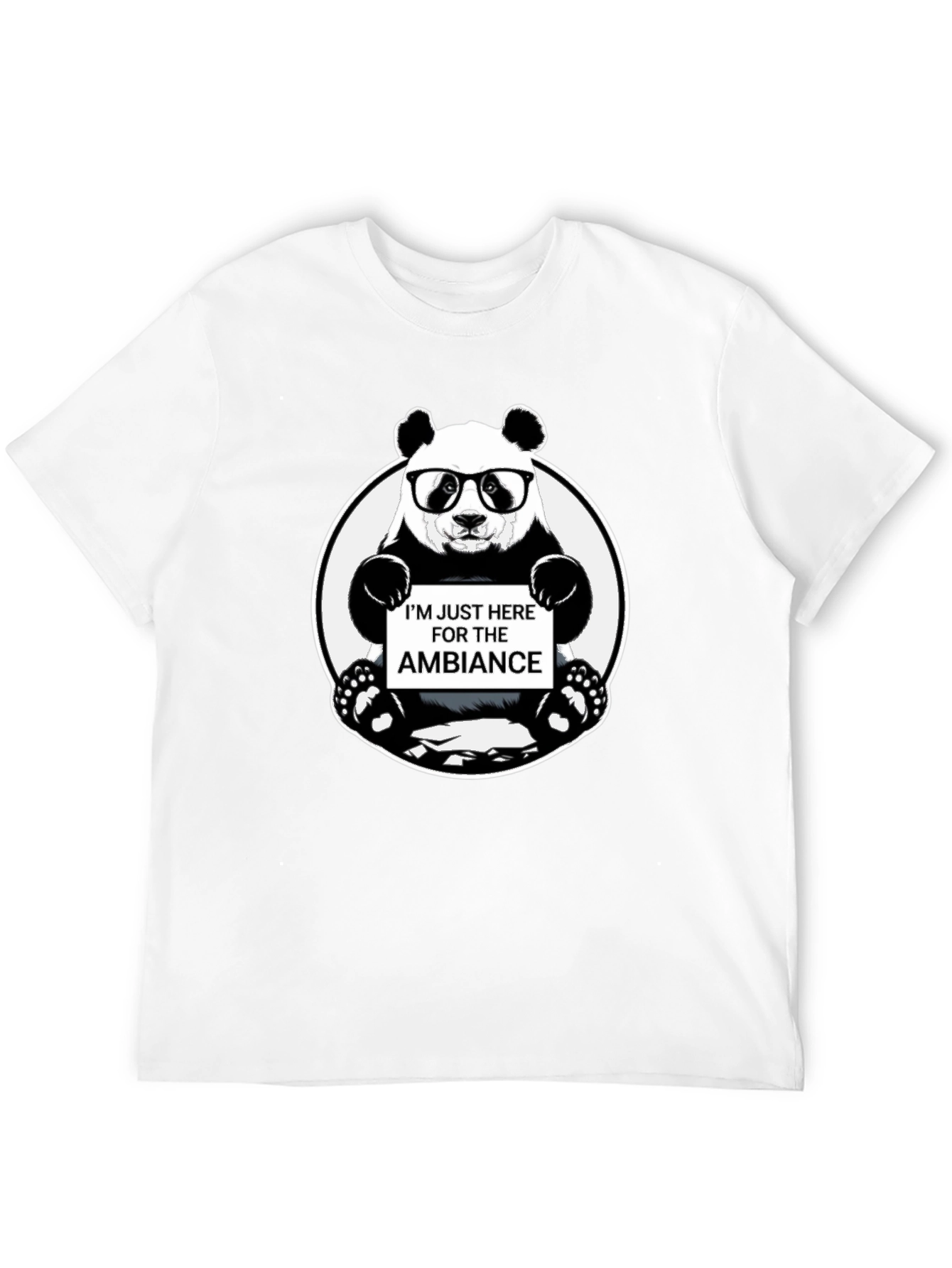 Black Funny Panda 'Ambiance' Graphic Print Black T-Shirt view 12