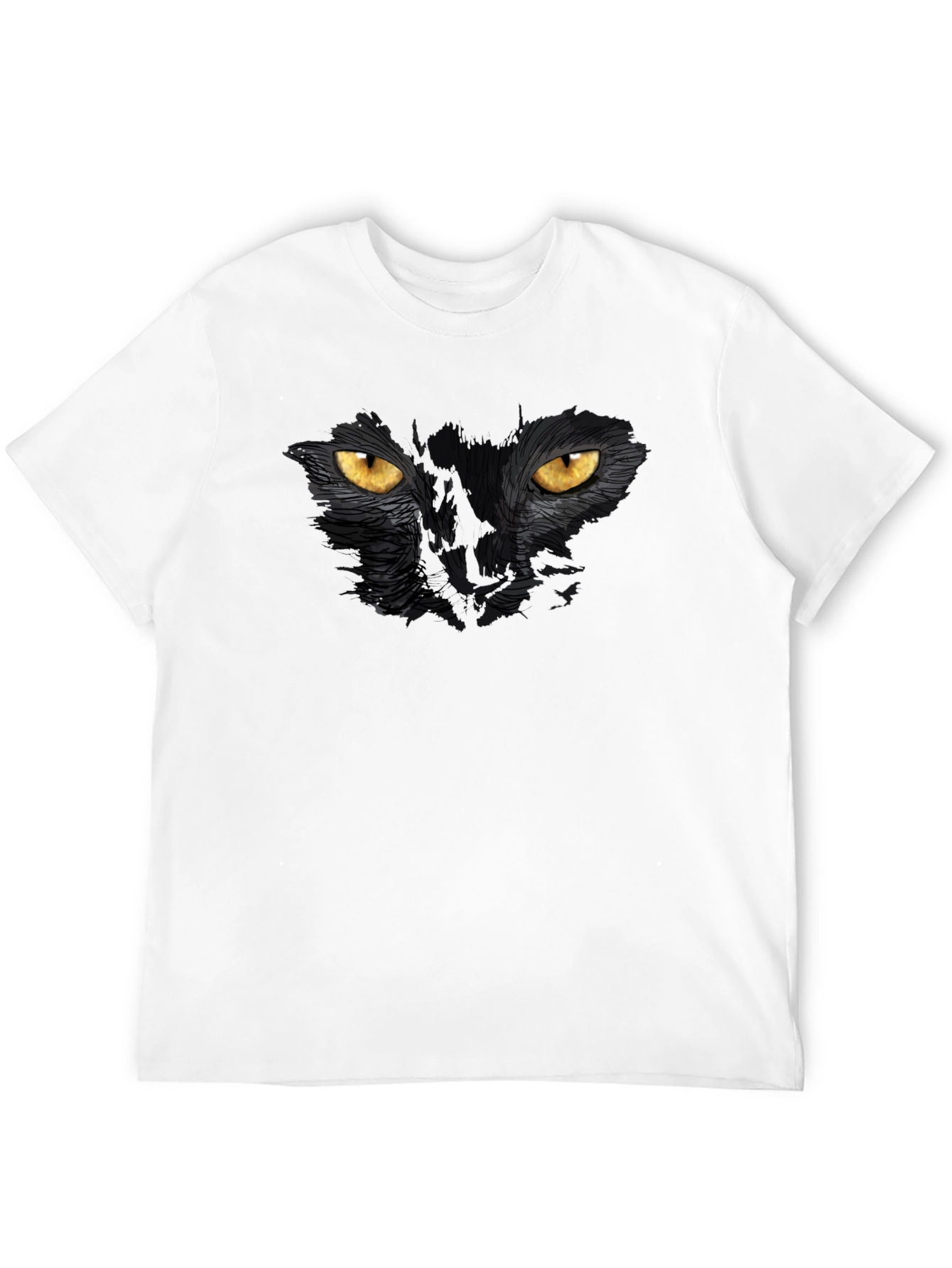 Black Black Cat Eyes Graphic T-Shirt - Men's Casual Tee view 12