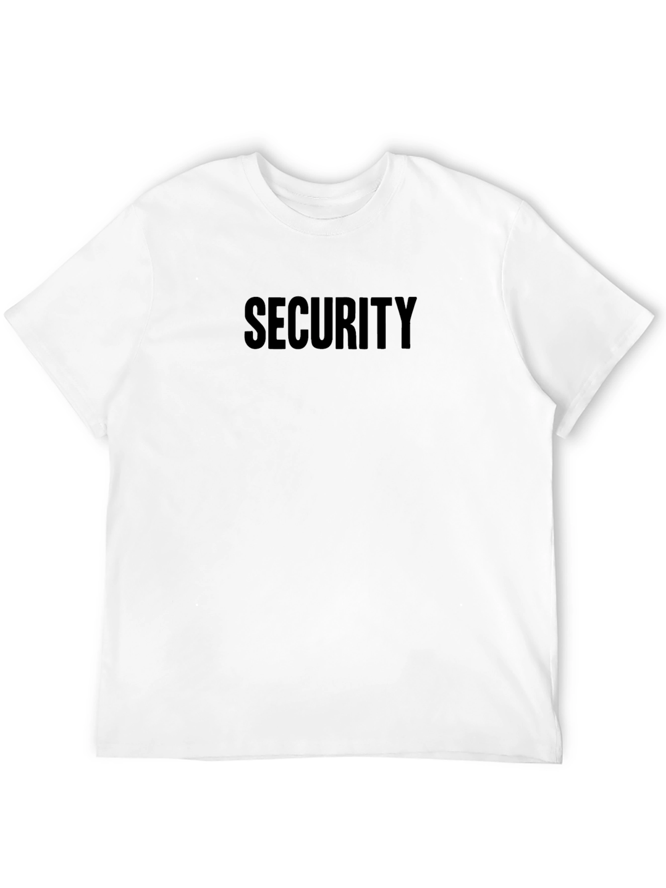 Black Security T-Shirt - Black Cotton Crew Neck Tee view 12