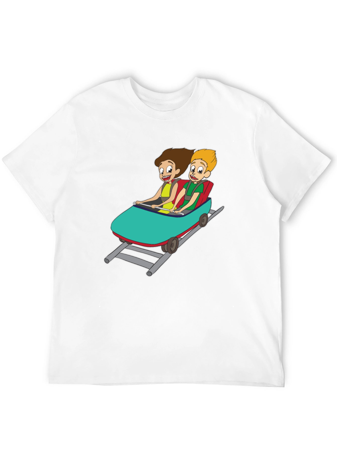 Black Cartoon Roller Coaster T-Shirt view 12